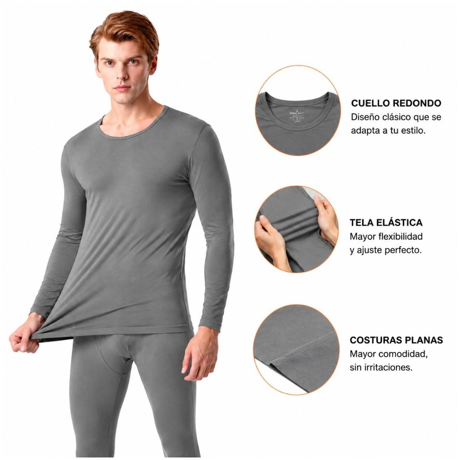 POLO CALENTADOR TÉRMICO SPANDEX MANGA LARGA PARA HOMBRE XL - 2