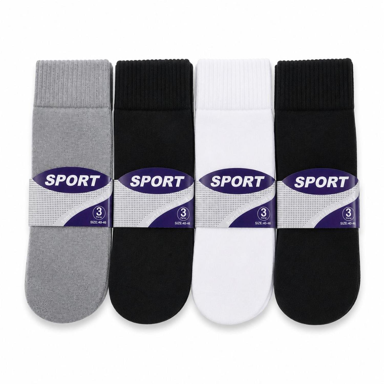 PACK X12 PARES DE MEDIAS CORTAS DEPORTIVAS SPORT 3 COLORES TALLA 40-46 - 5