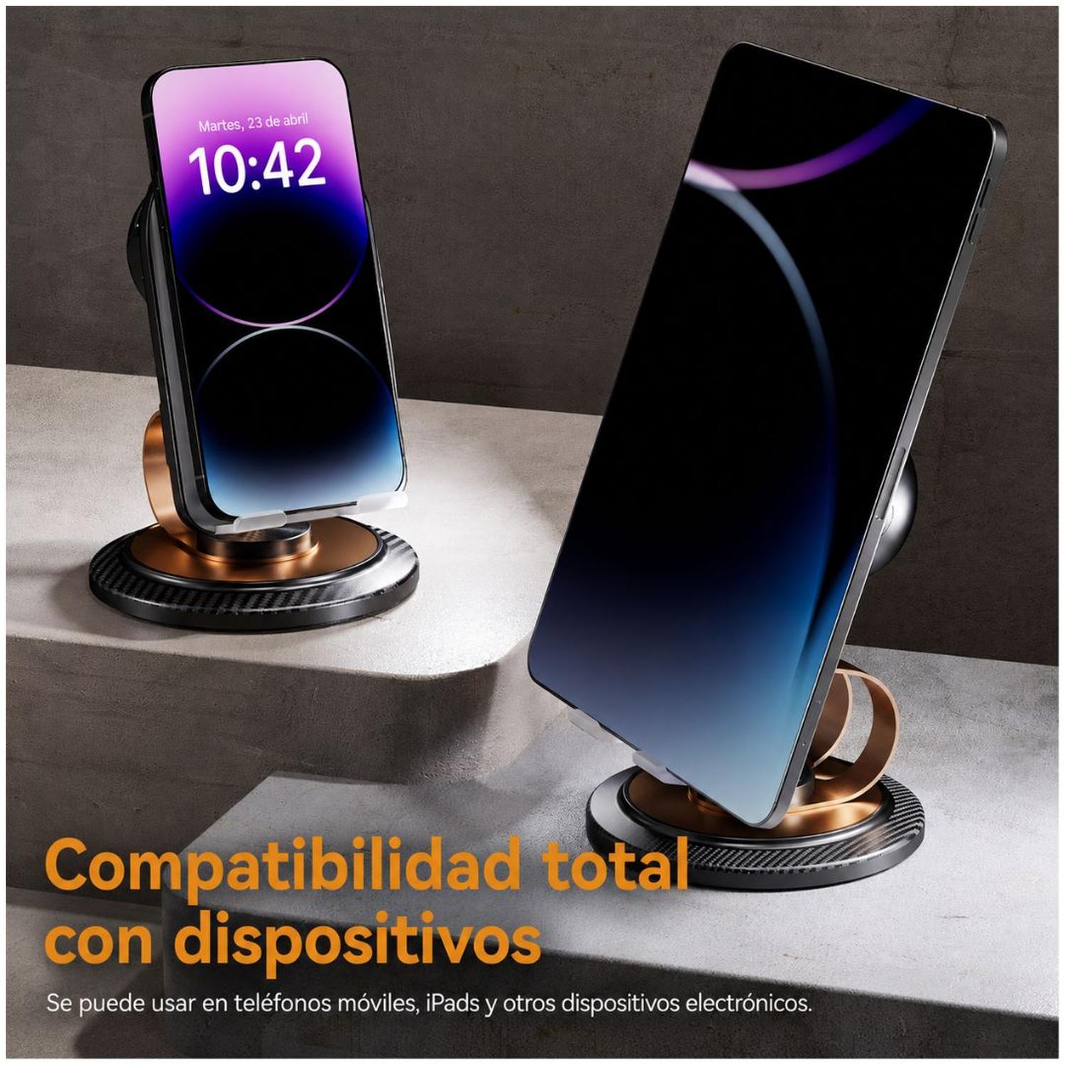 SOPORTE PARA CELULAR 360° CON PARLANTE INTEGRADO CONECTIVIDAD INDUCCIÓN BLUETOOTH 5.3 - 4