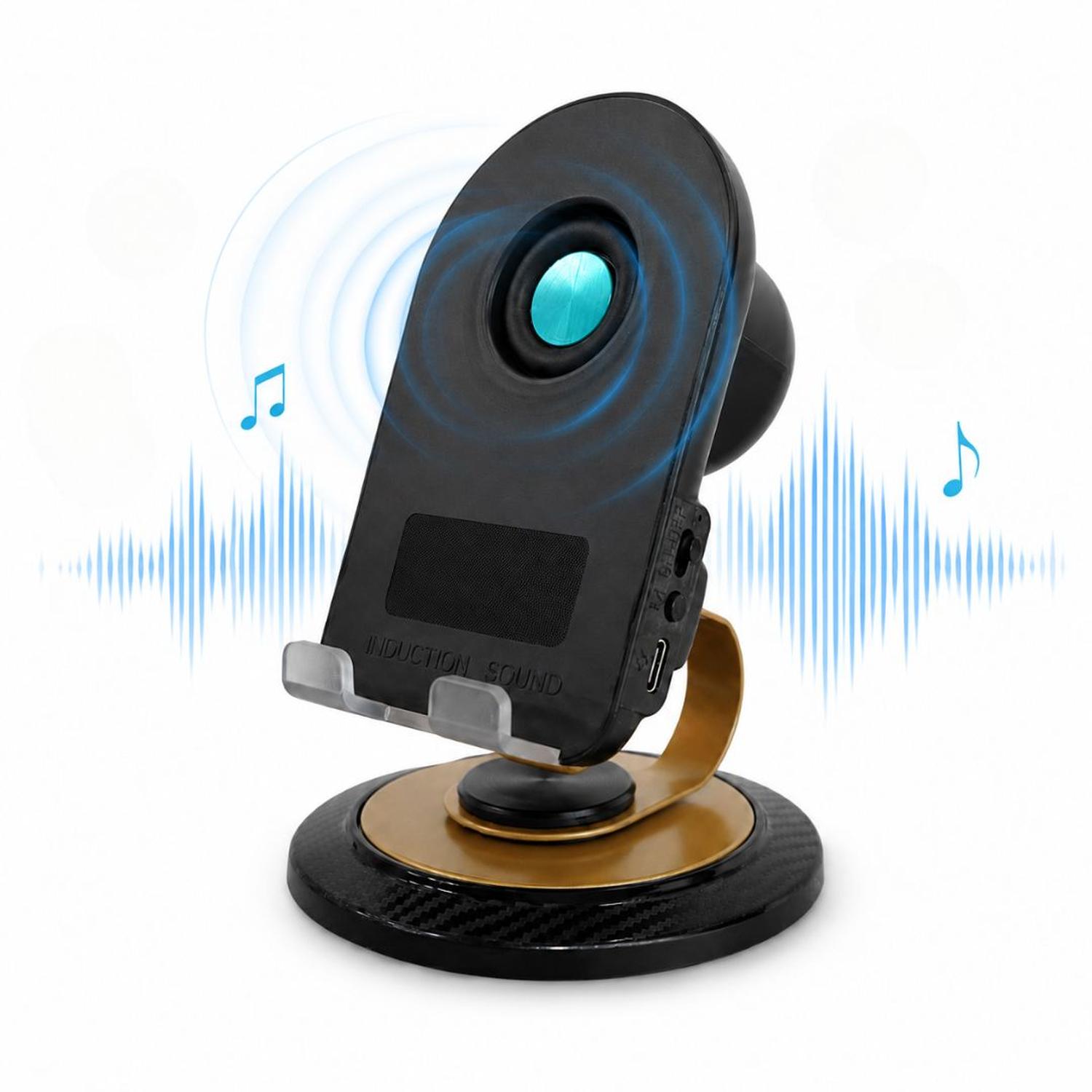 SOPORTE PARA CELULAR 360° CON PARLANTE INTEGRADO CONECTIVIDAD INDUCCIÓN BLUETOOTH 5.3 - 9