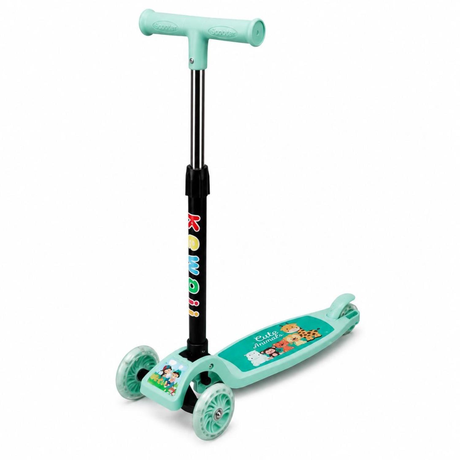 SCOOTER INFANTIL 3 RUEDAS PLEGABLE AJUSTABLE PARA NIÑAS Y NIÑOS CON LUCES LED TAMAÑO M - 3
