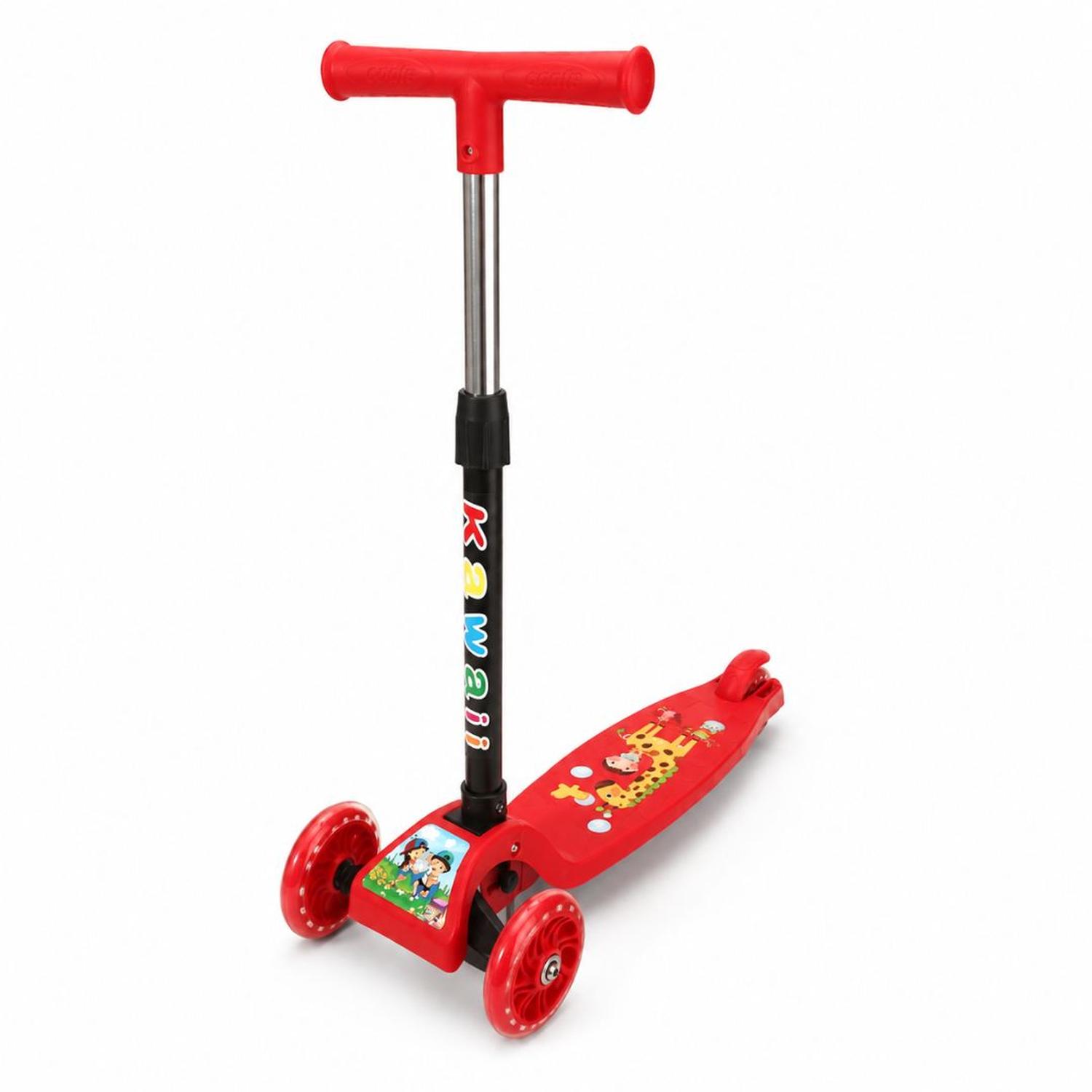 SCOOTER INFANTIL 3 RUEDAS PLEGABLE AJUSTABLE PARA NIÑAS Y NIÑOS CON LUCES LED TAMAÑO M - 4