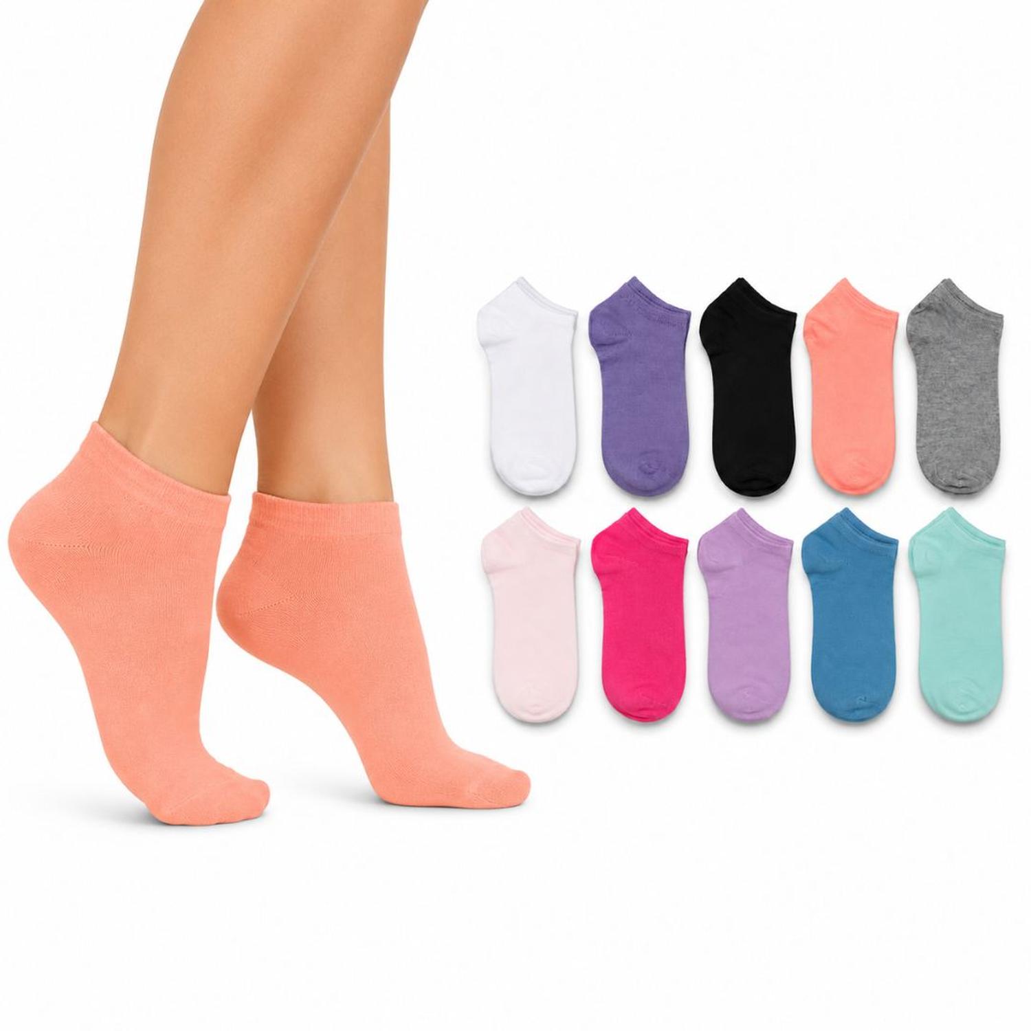 PACK X12 PARES DE MEDIAS TOBILLERAS PARA MUJER TRANSPIRABLES - 1