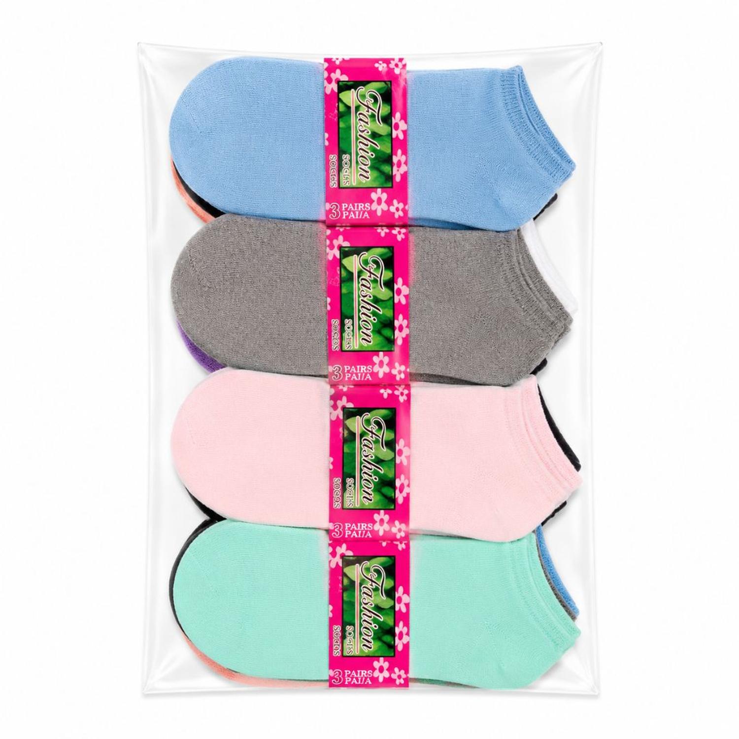 PACK X12 PARES DE MEDIAS TOBILLERAS PARA MUJER TRANSPIRABLES - 4
