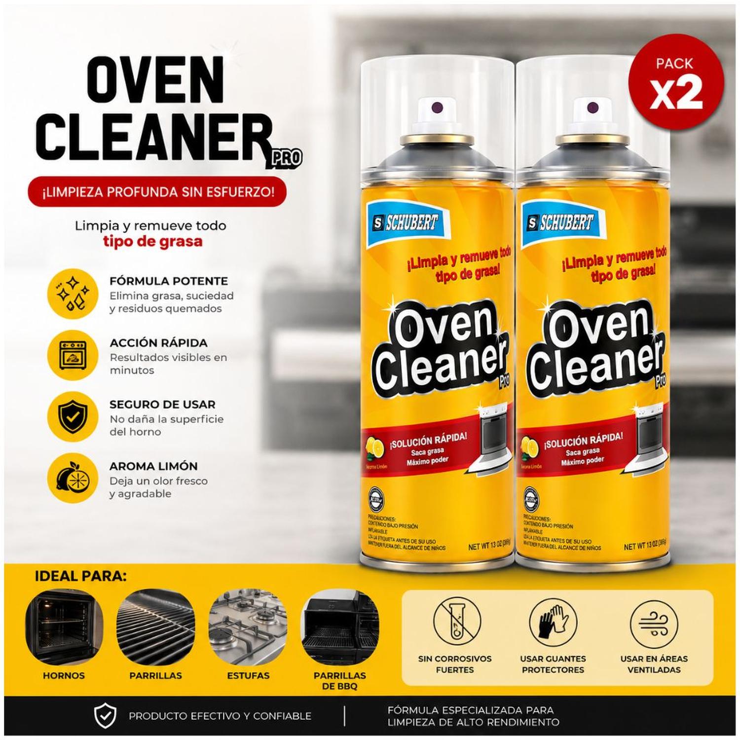 PACK X2 OVEN CLEANER PRO 736G LIMPIADOR DE HORNO COCINA DESENGRASANTE PROFESIONAL - 2