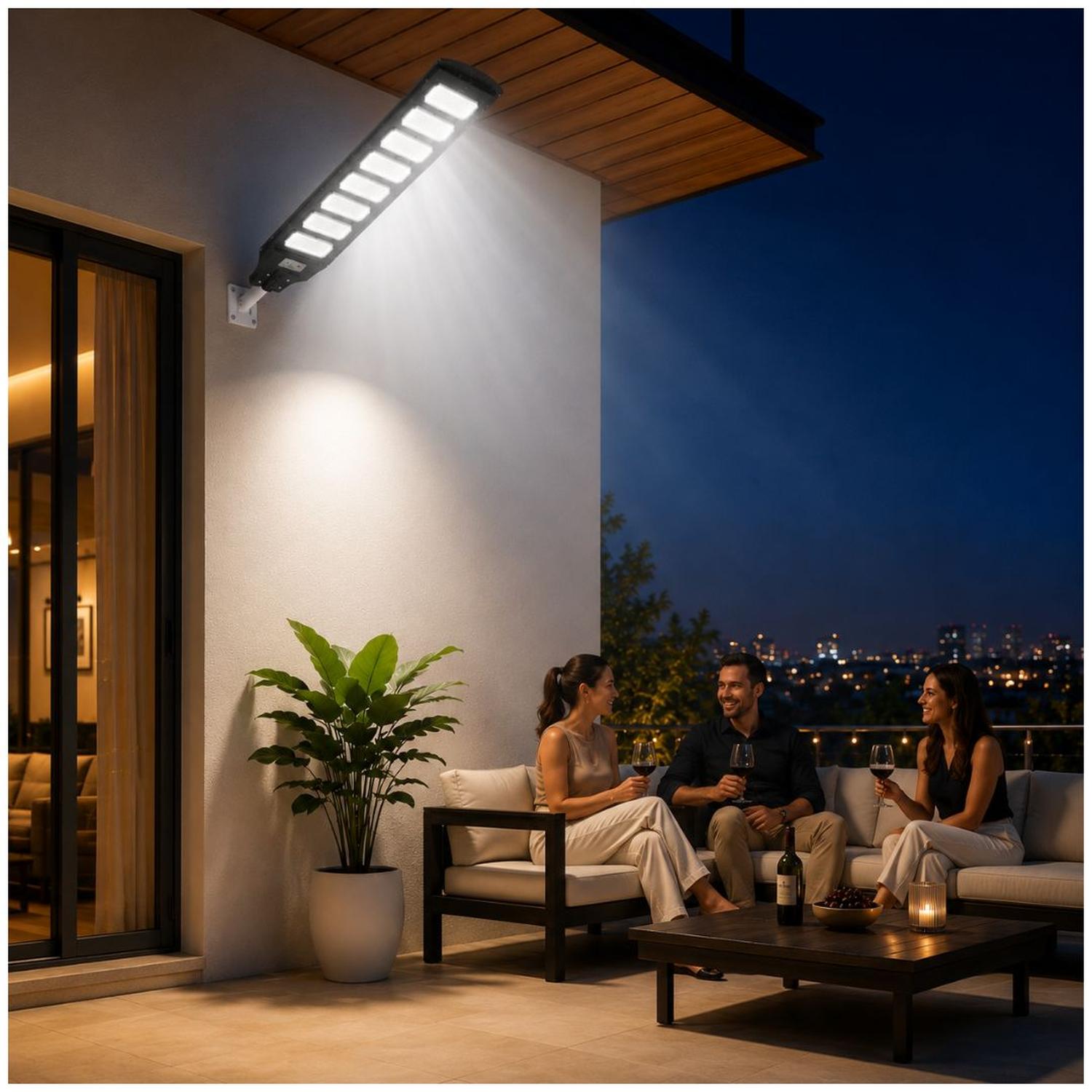 LÁMPARA PANEL SOLAR REFLECTOR MG 1000W CON SENSOR IMPERMEABLE + CONTROL REMOTO - 4