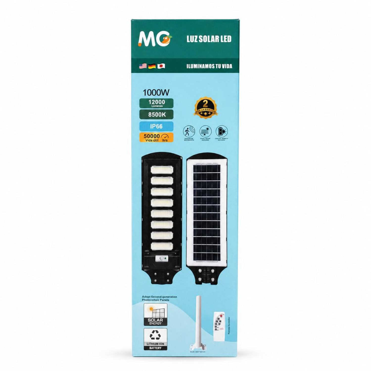 LÁMPARA PANEL SOLAR REFLECTOR MG 1000W CON SENSOR IMPERMEABLE + CONTROL REMOTO - 7