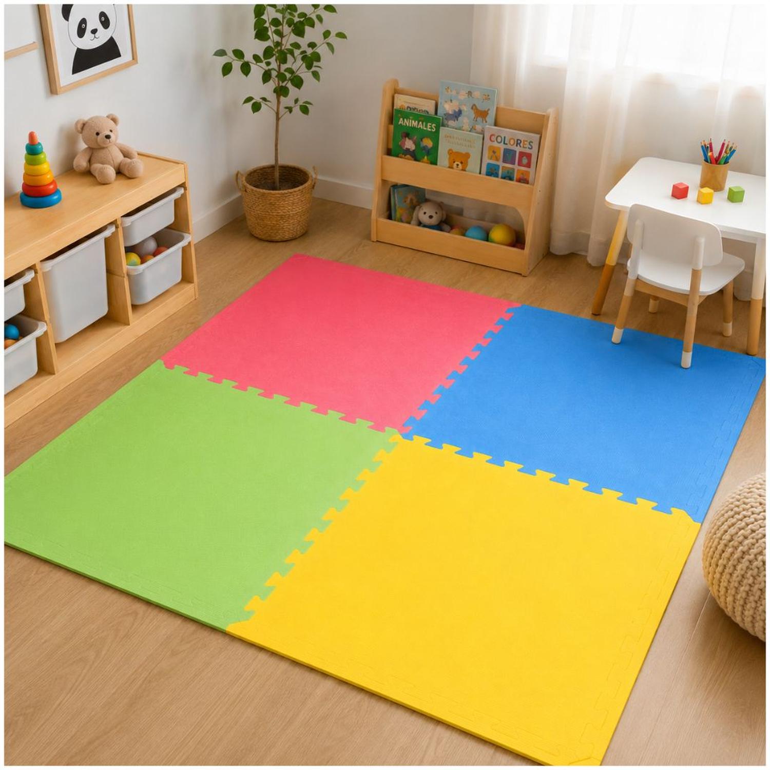 PACK X4 PISO ESPUMA INFANTIL 120X120CM TAPETE ACOLCHADO ANTIDESLIZANTE BEBÉS Y NIÑOS - 3