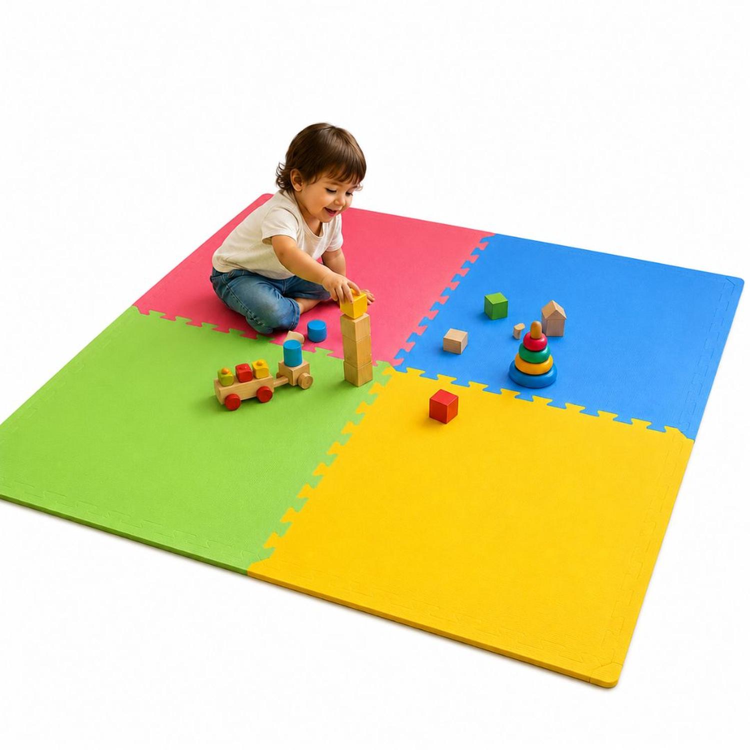 PACK X4 PISO ESPUMA INFANTIL 120X120CM TAPETE ACOLCHADO ANTIDESLIZANTE BEBÉS Y NIÑOS - 5