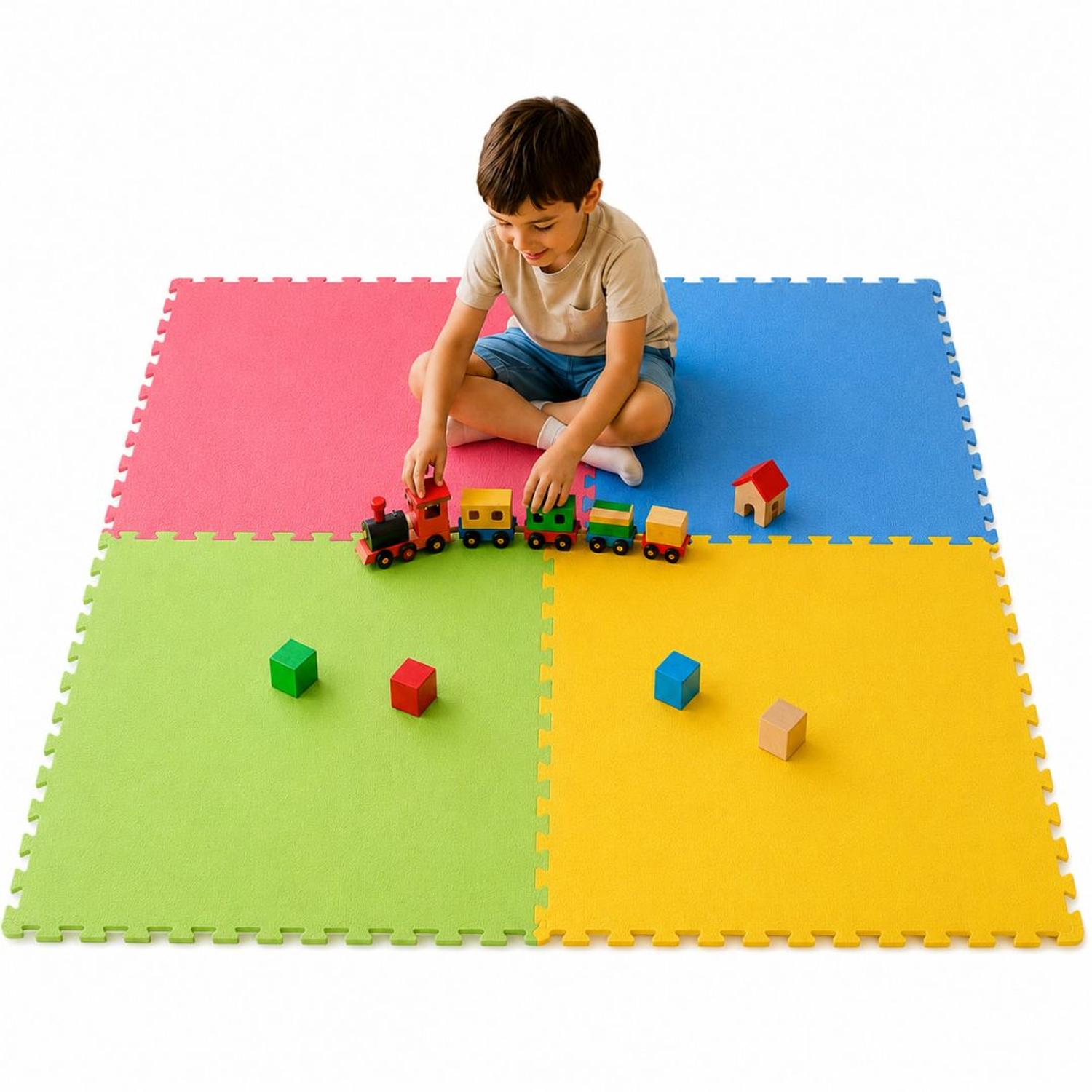 PACK X4 PISO ESPUMA INFANTIL 120X120CM TAPETE ACOLCHADO ANTIDESLIZANTE BEBÉS Y NIÑOS - 6