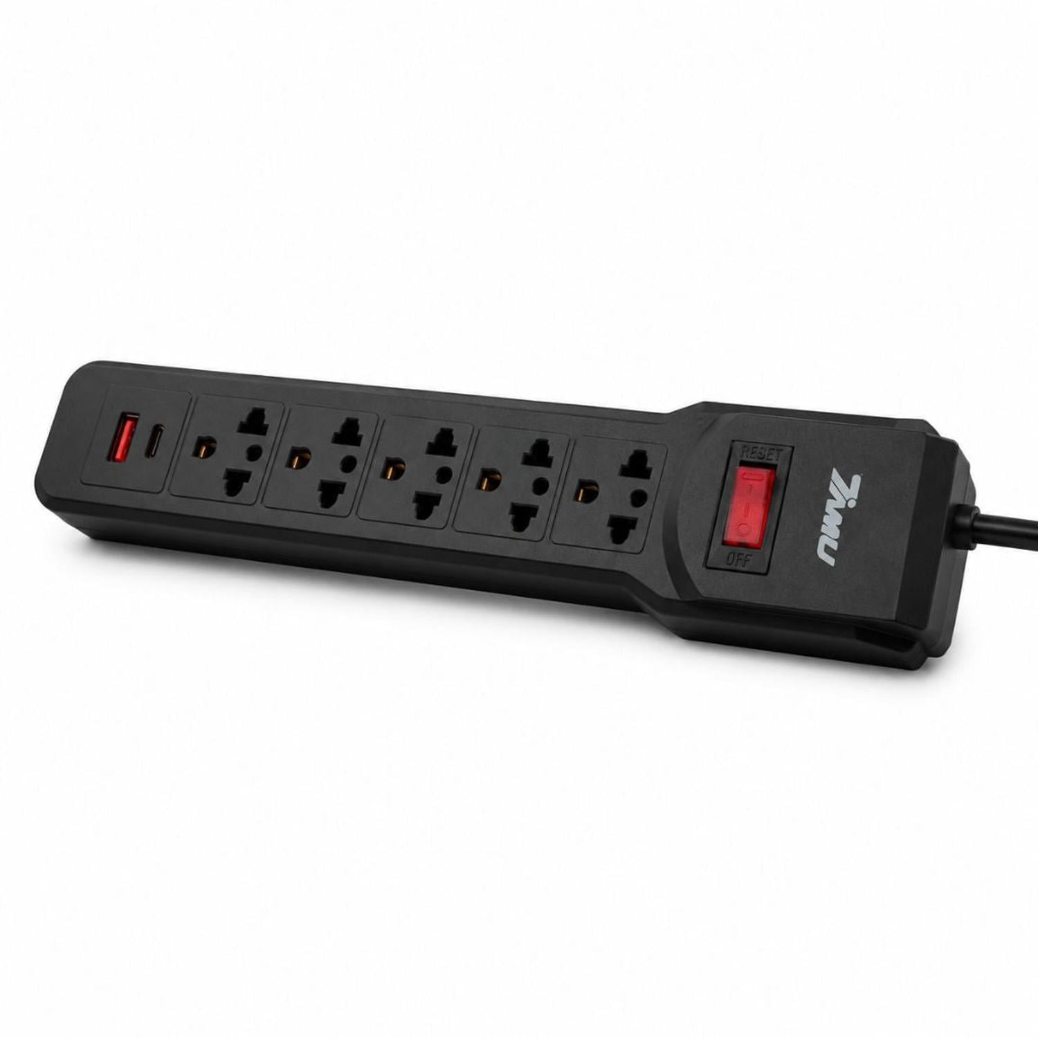SUPRESOR DE PICOS EXTENSIÓN ELÉCTRICA DE 1 METRO 7 EN 1 TOMACORRIENTES USB TIPO C - 3