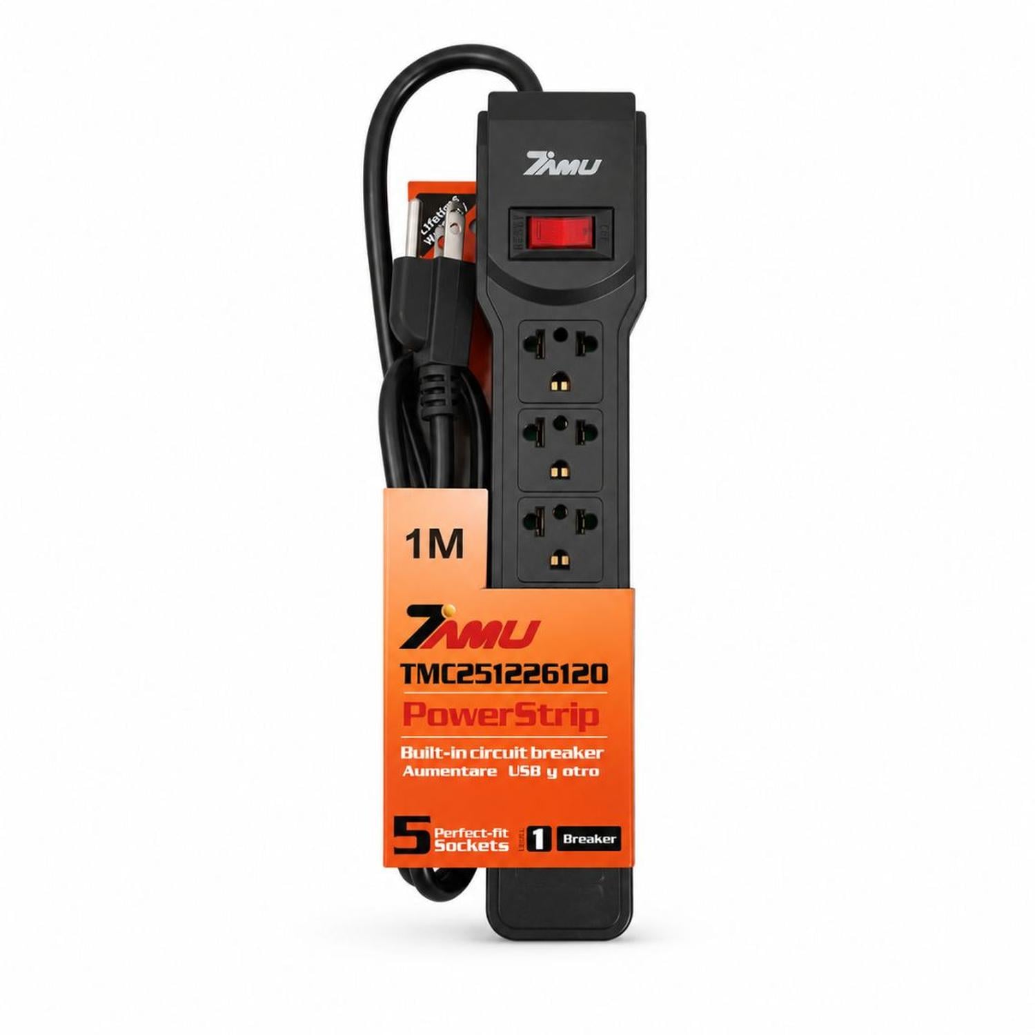 SUPRESOR DE PICOS EXTENSIÓN ELÉCTRICA DE 1 METRO 7 EN 1 TOMACORRIENTES USB TIPO C - 4