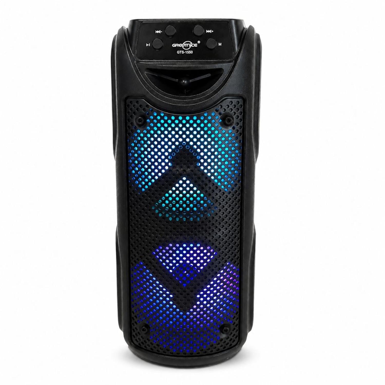 PARLANTE BLUETOOTH INALÁMBRICO GTS-1550 LUCES LED RGB 10W CON DOBLE PARLANTE DE 4' - 4