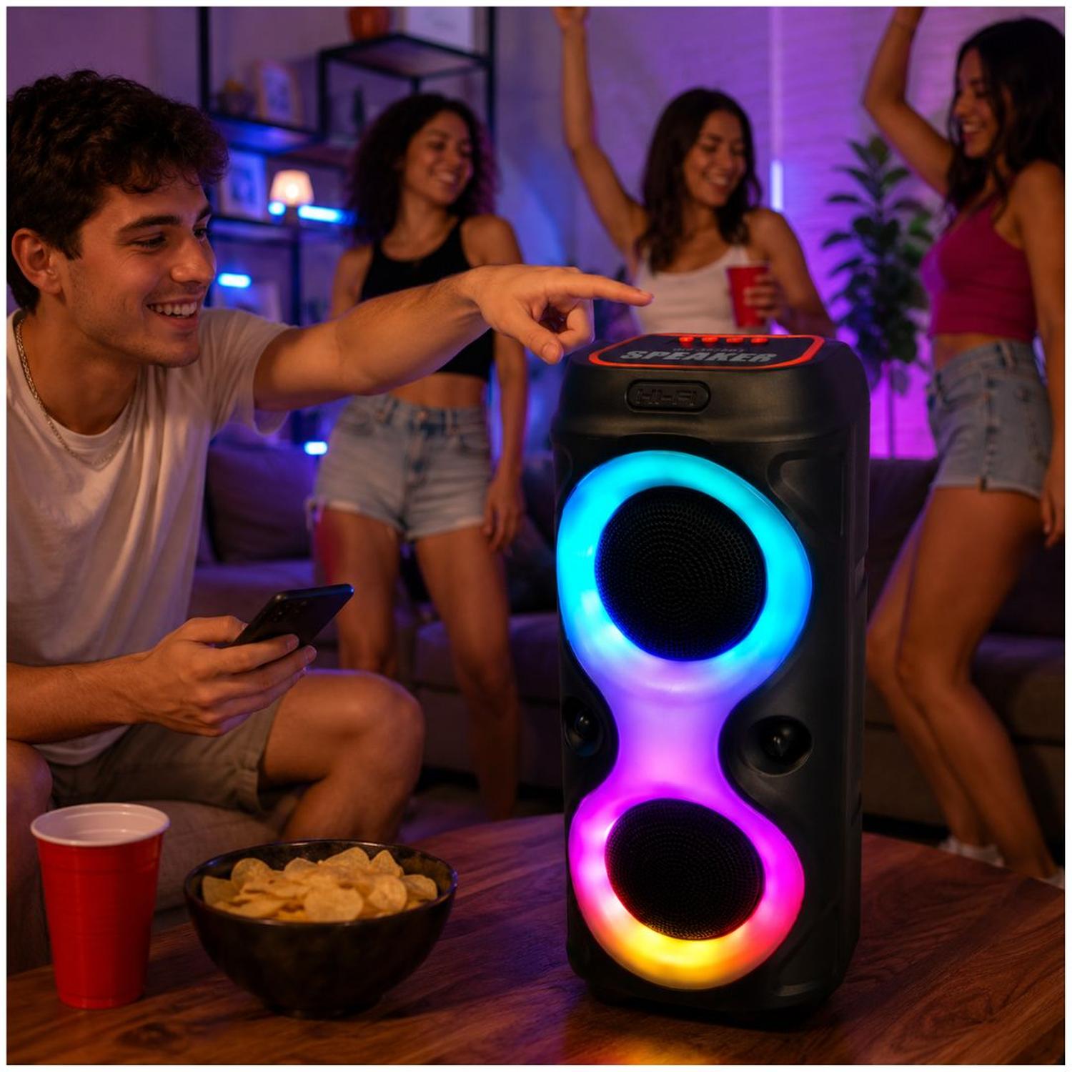 PARLANTE BLUETOOTH INALÁMBRICO MS-3628BT LUCES LED RGB 20W CON DOBLE PARLANTE DE 4' - 4
