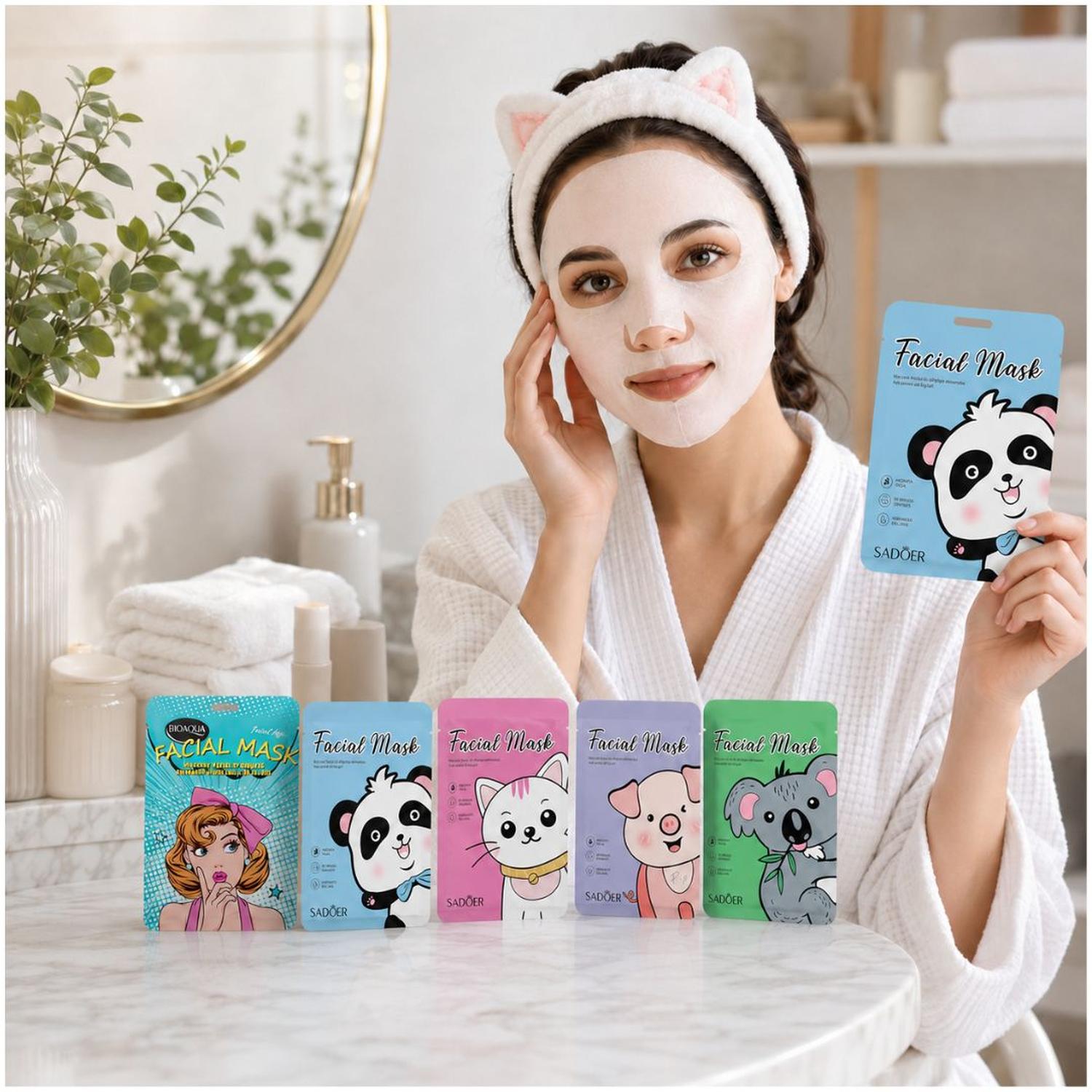 PACK X5 MASCARILLA FACIAL HIDRATANTE 150G COLÁGENO ÁCIDO HIALURÓNICO DISEÑO ALEATORIO - 6