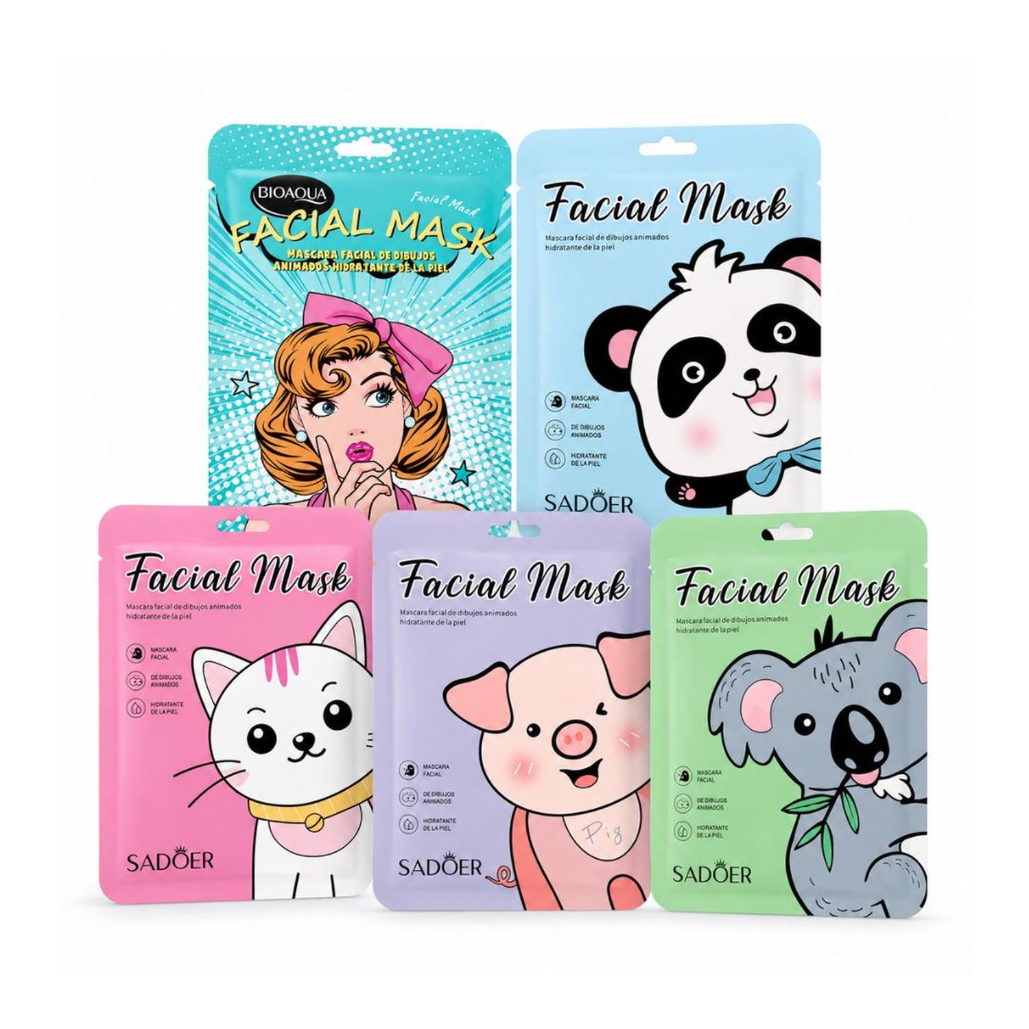 PACK X5 MASCARILLA FACIAL HIDRATANTE 150G COLÁGENO ÁCIDO HIALURÓNICO DISEÑO ALEATORIO - 7
