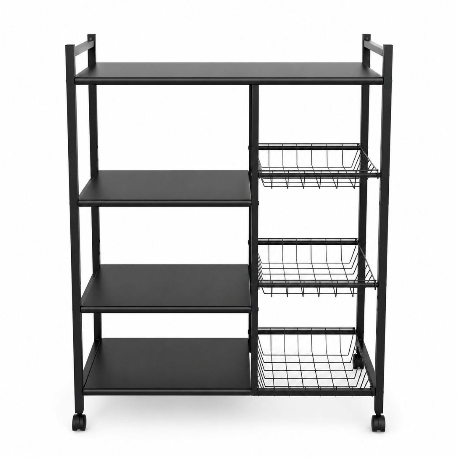 ESTANTE ORGANIZADOR DE COCINA MULTIUSOS DE METAL CON RUEDAS 108X80X32CM - 5