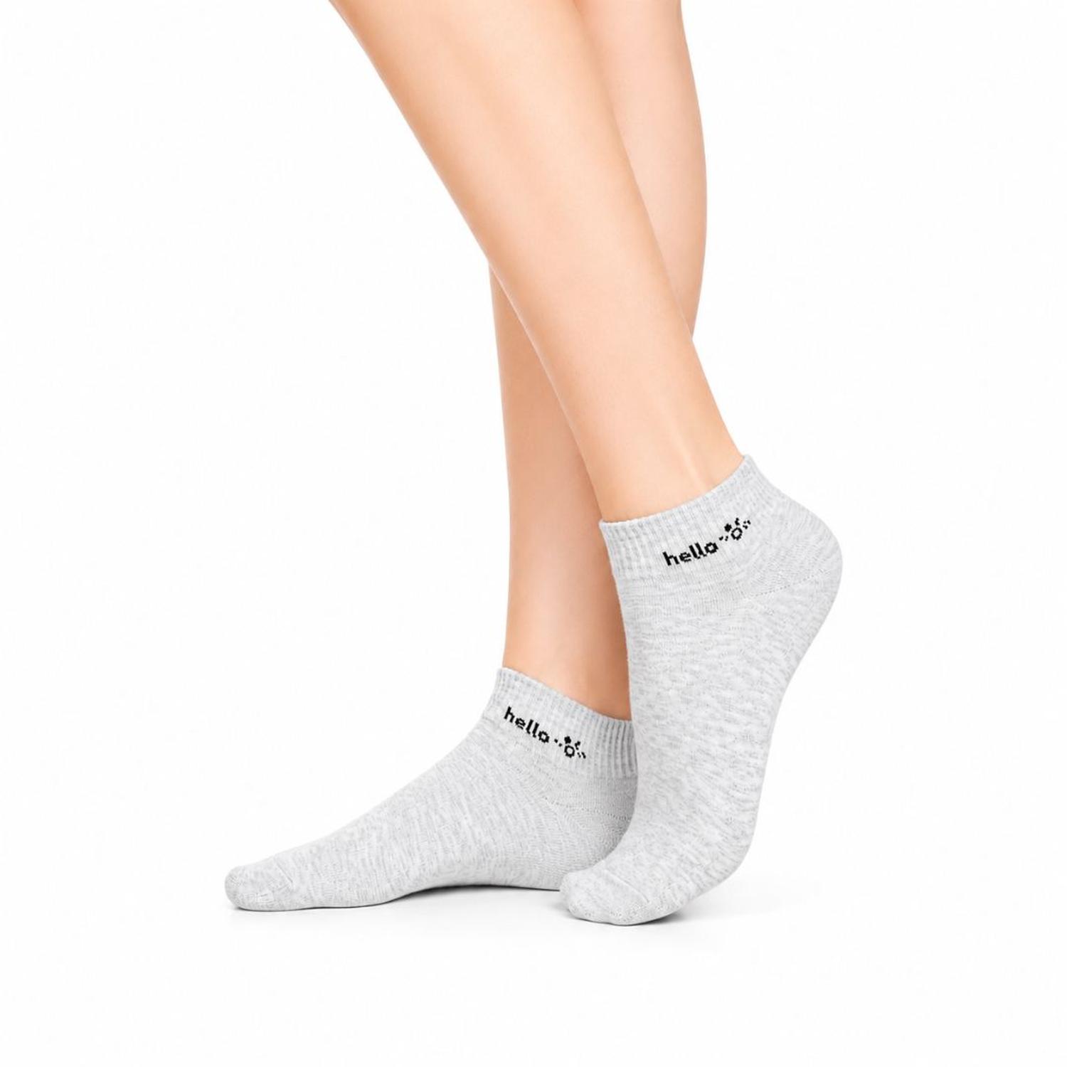 PACK X10 PARES DE MEDIAS CORTAS COTTON HELLO PARA MUIJER TALLA 22 A 24CM - 5
