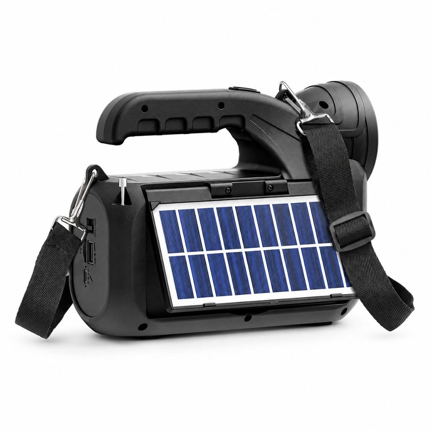 PARLANTE BLUETOOTH GTS-2068 CON LINTERNA Y PANEL SOLAR RECARGABLE RADIO USB TF - 5