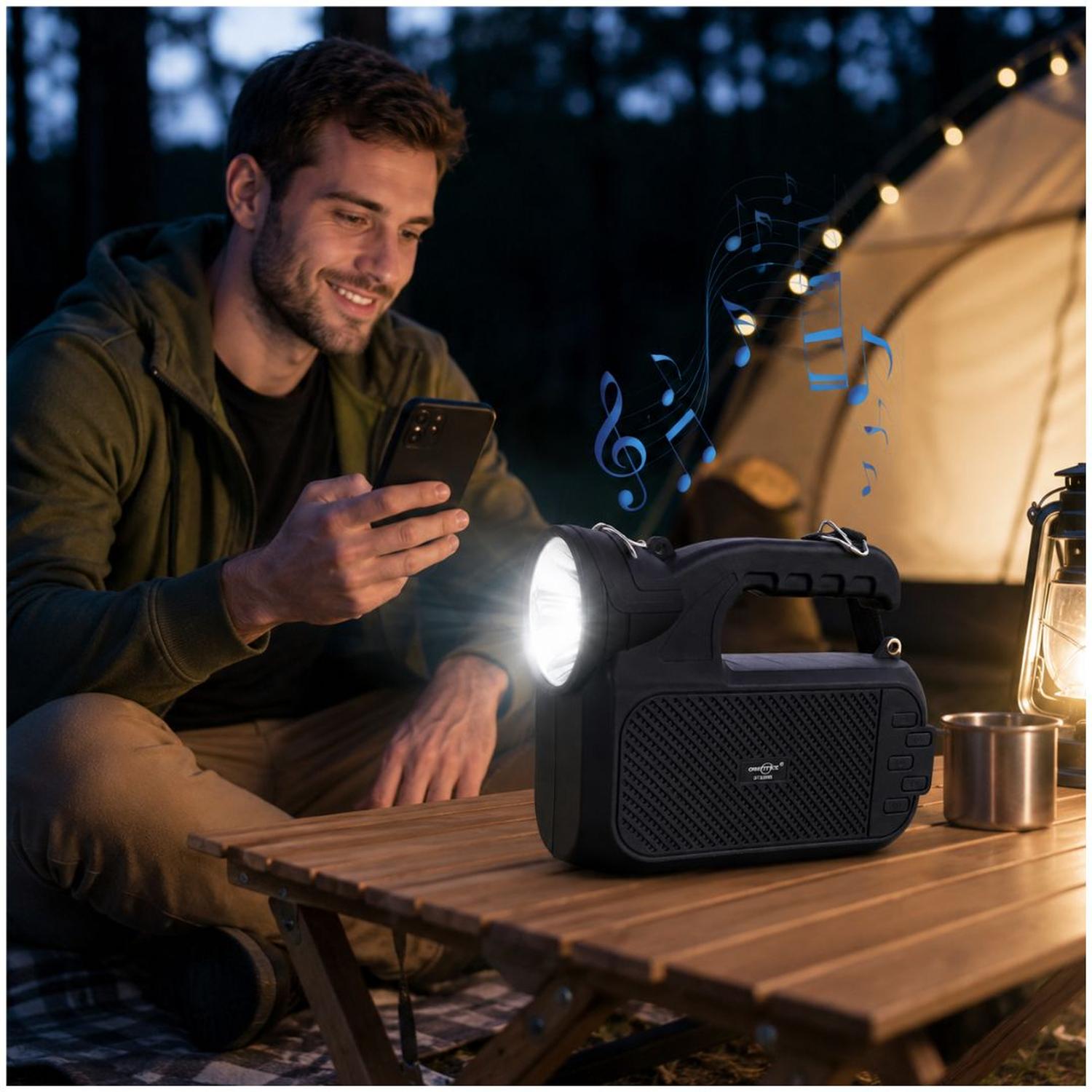 PARLANTE BLUETOOTH GTS-2068 CON LINTERNA Y PANEL SOLAR RECARGABLE RADIO USB TF - 6