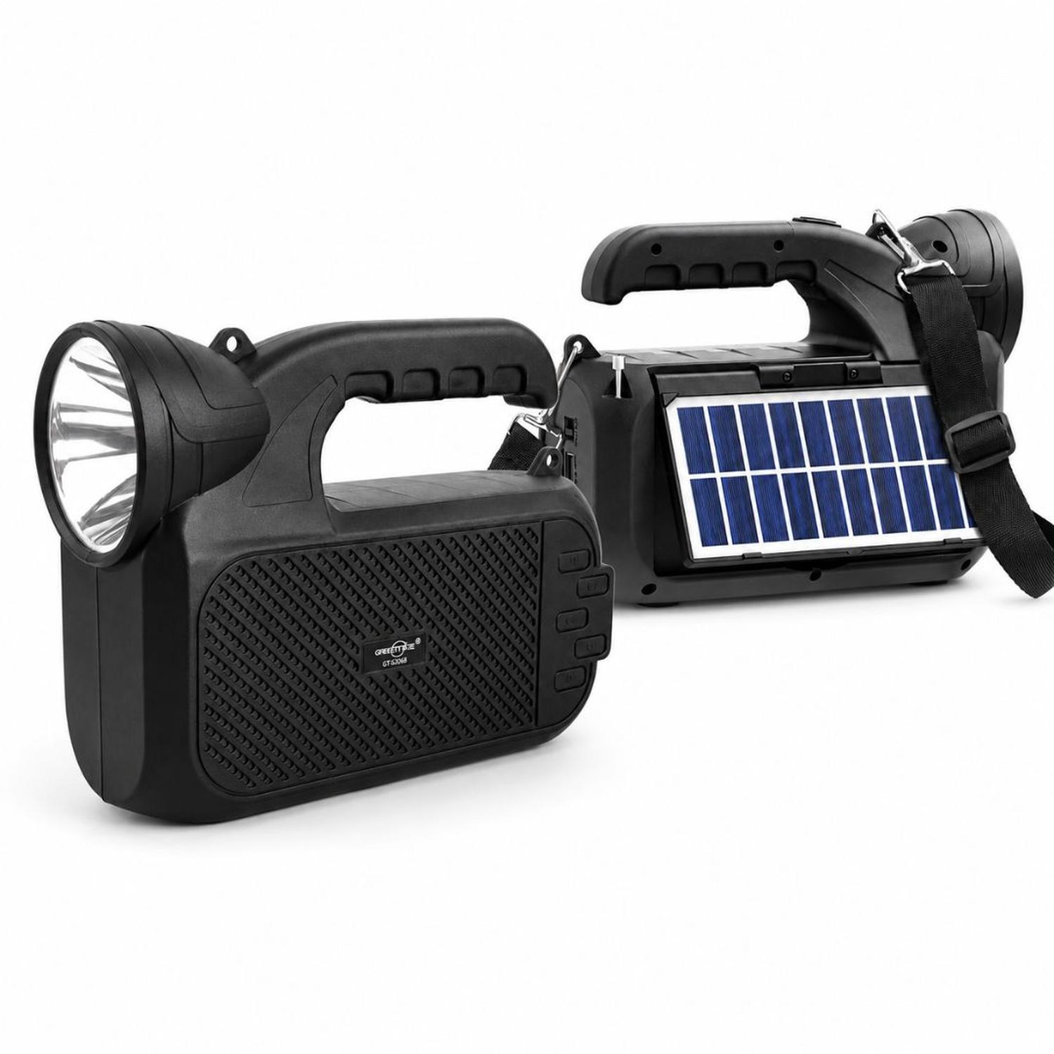 PARLANTE BLUETOOTH GTS-2068 CON LINTERNA Y PANEL SOLAR RECARGABLE RADIO USB TF - 7