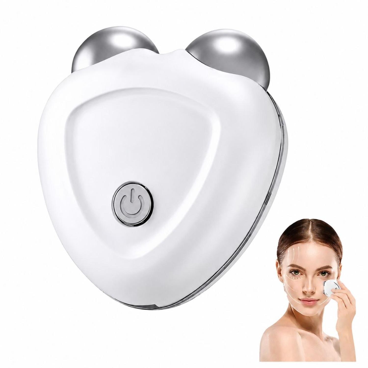 MASAJEADOR FACIAL DE MICROCORRIENTE RECARGABLE DOBLE CABEZAL PARA ARRUGAS FLACIDEZ TAMAÑO M - 2