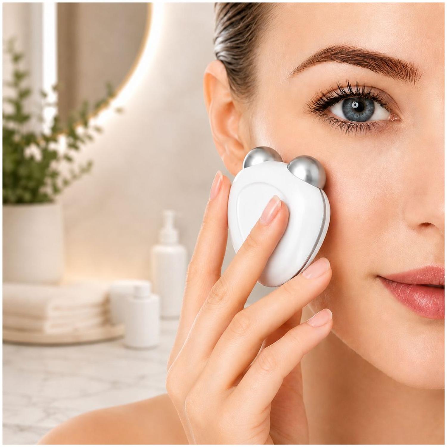 MASAJEADOR FACIAL DE MICROCORRIENTE RECARGABLE DOBLE CABEZAL PARA ARRUGAS FLACIDEZ TAMAÑO M - 7