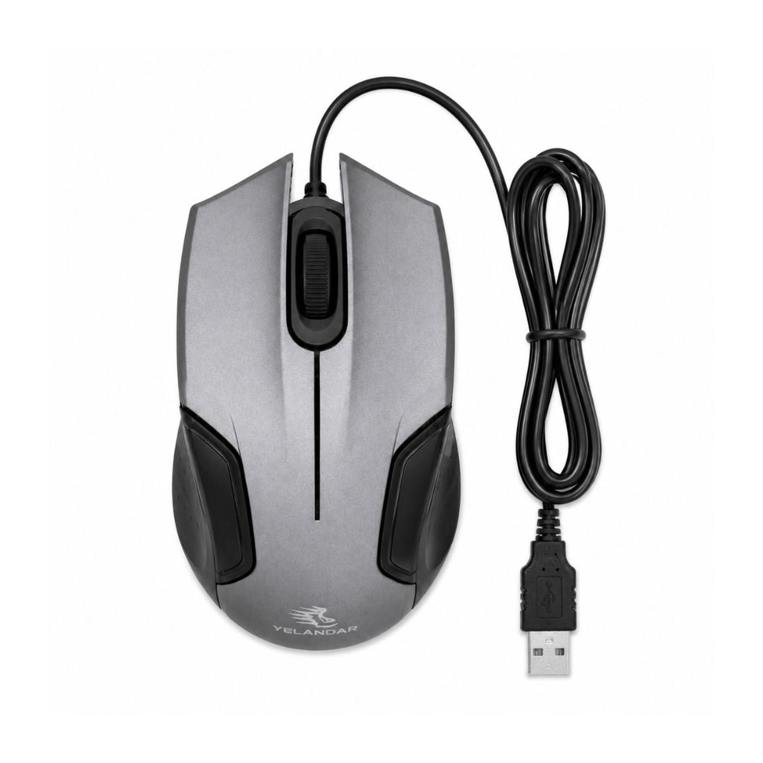 MOUSE ÓPTICO GAMER USB YELANDAR ERGONÓMICO 3200 DPI AJUSTABLE TAMAÑO M - 1