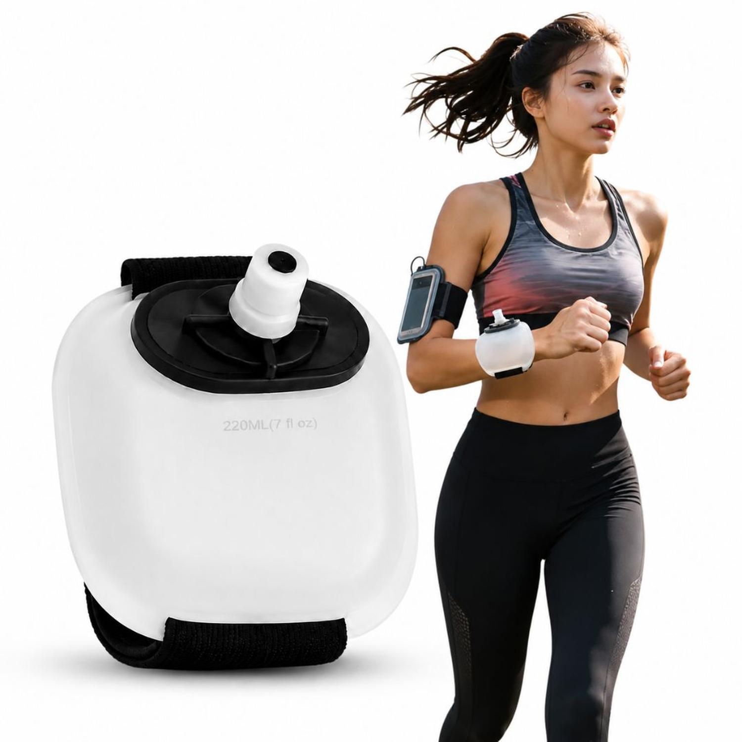 BOTELLA BEBEDERO PORTÁTIL DE MUÑECA 220 ML PARA ENTRENAMIENTO CORRER CICLISMO TAMAÑO M - 1
