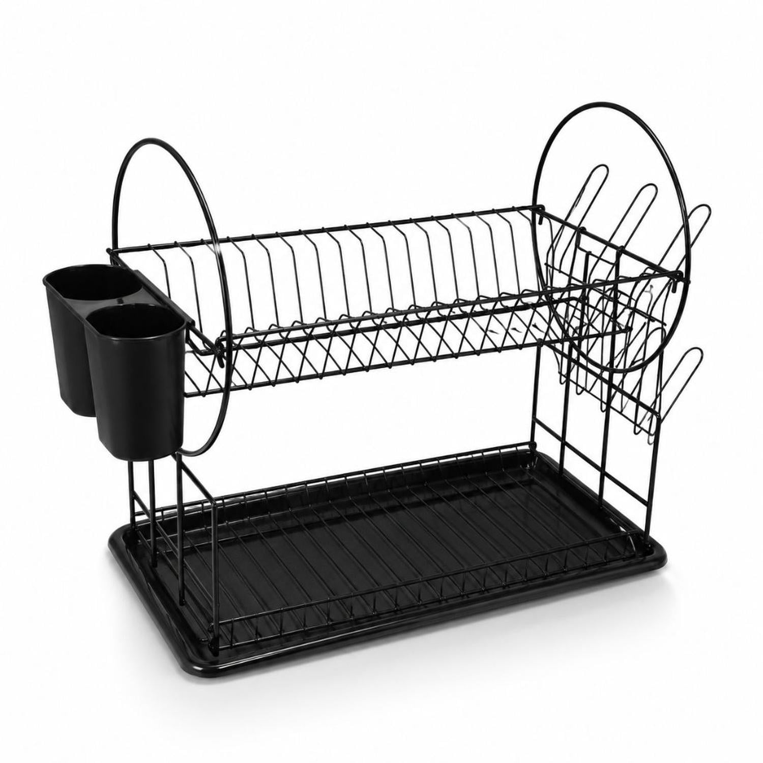 ESCURRIDOR DE PLATOS WL2605 ACERO AL CARBONO 2 NIVELES BANDEJA DE GOTEO 39X42X23CM - 5
