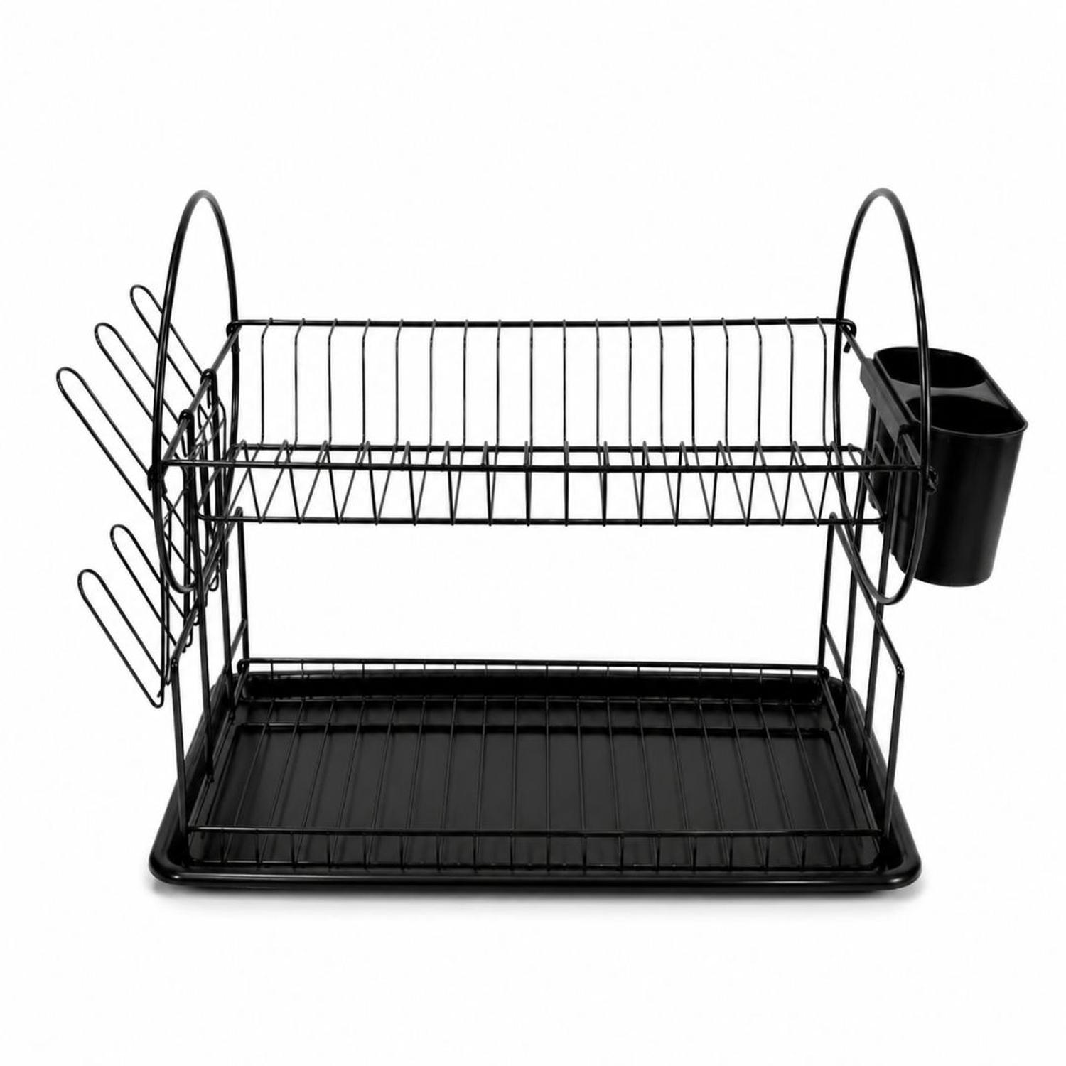 ESCURRIDOR DE PLATOS WL2605 ACERO AL CARBONO 2 NIVELES BANDEJA DE GOTEO 39X42X23CM - 6