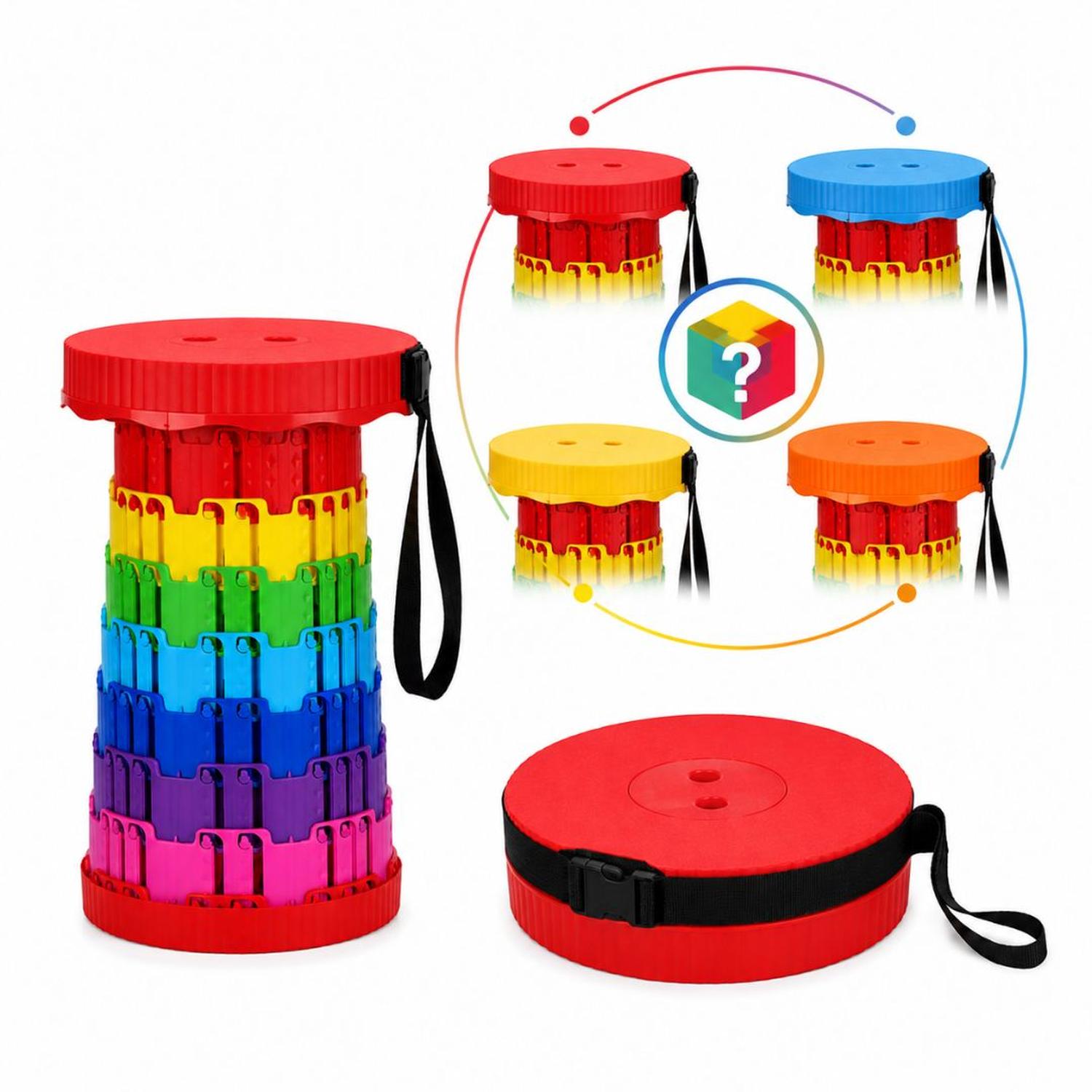 BANCO PLEGABLE RETRÁCTIL PORTÁTIL MULTIUSOS PARA CAMPING PESCA VIAJES COLOR ALEATORIO - 1