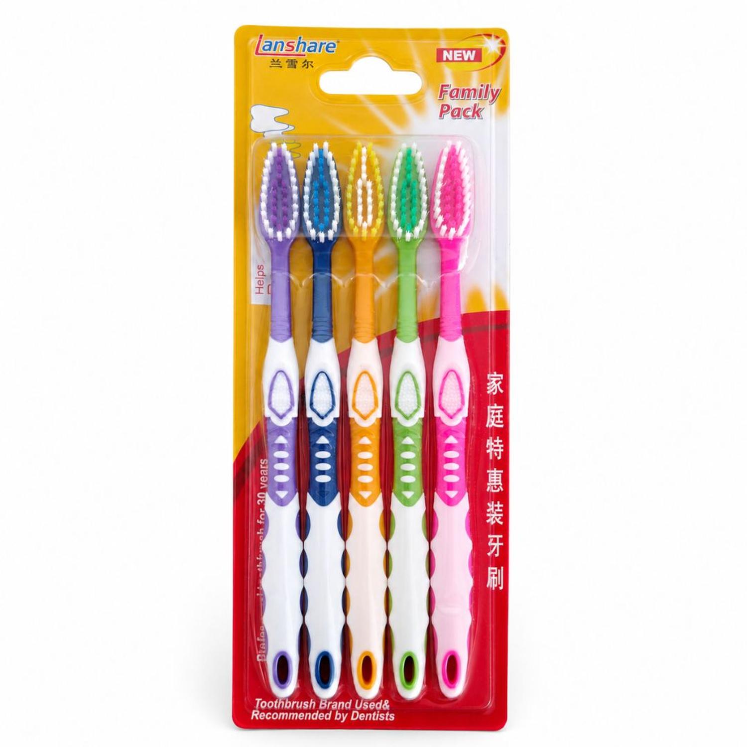 PACK X15 CEPILLO DENTAL DIENTES FAMILIAR MULTICOLOR CERDAS SUAVES MANGO ERGONÓMICO - 4