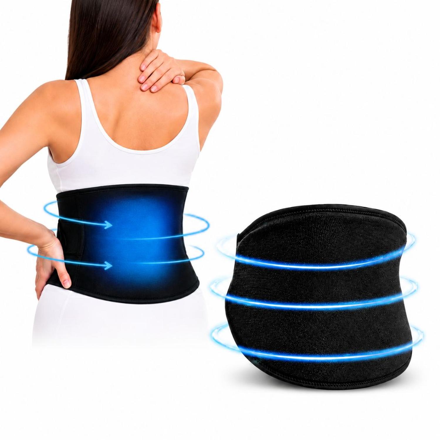 FAJA TÉRMICA COMPRESA FRIO Y CALOR PARA ESPALDA Y CINTURA AJUSTABLE CINTURÓN TERAPÉUTICO - 1