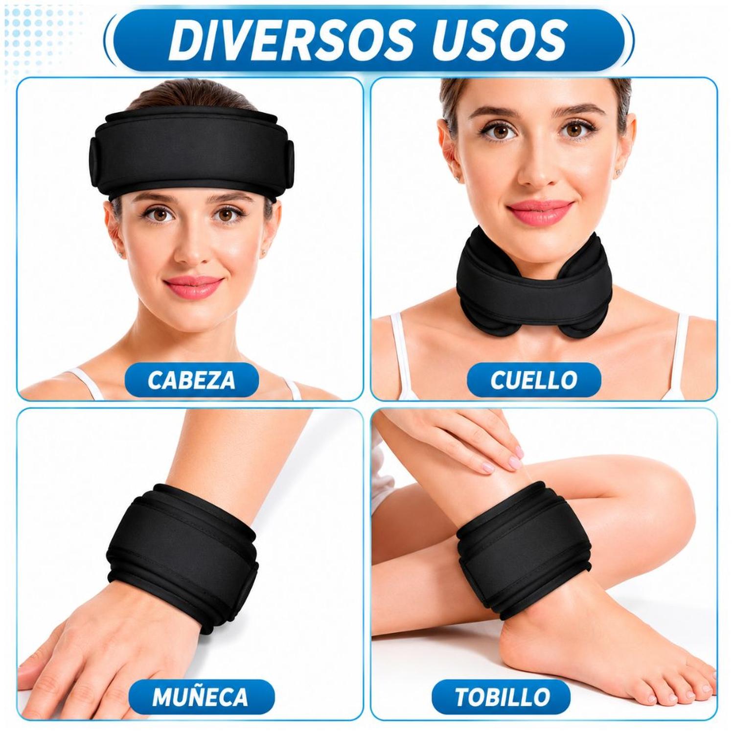 COLLAR TERAPÉUTICO PARA CUELLO CUELLERA FRÍO Y CALOR AJUSTABLE COMPRESA DE GEL CERVICAL - 5