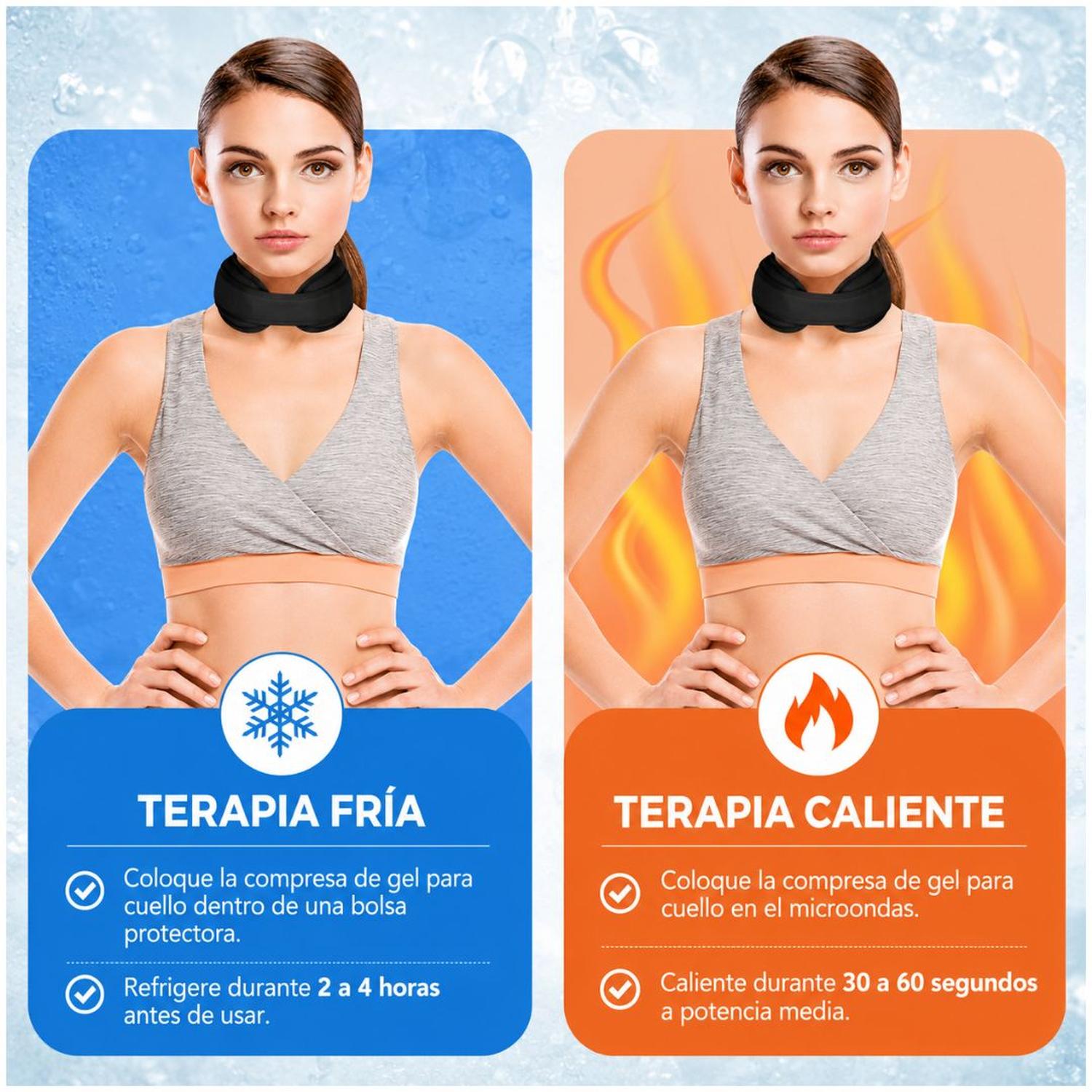 COLLAR TERAPÉUTICO PARA CUELLO CUELLERA FRÍO Y CALOR AJUSTABLE COMPRESA DE GEL CERVICAL - 6
