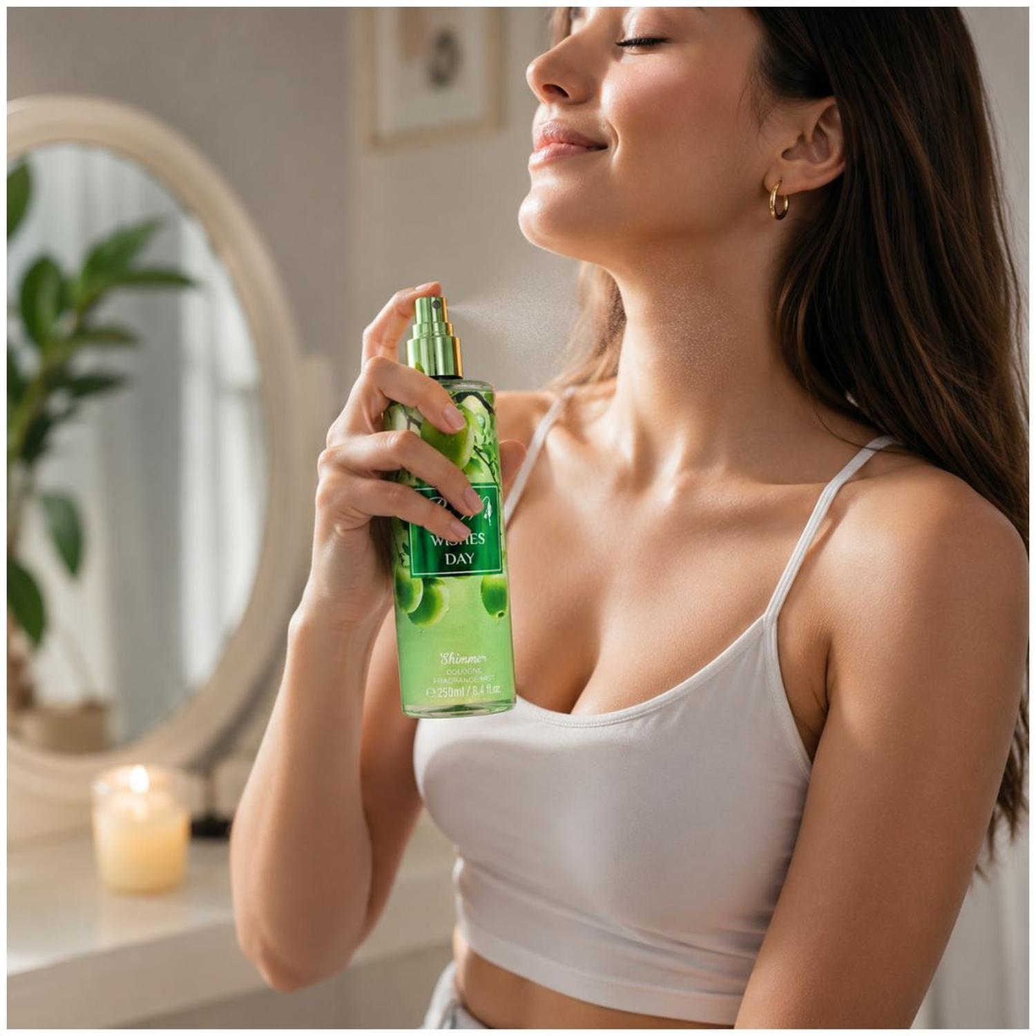 PERFUME MUJER 250ML COLONIA CORPORAL PYW FRAGANCIA MANZANA VERDE CON BRILLO - 4