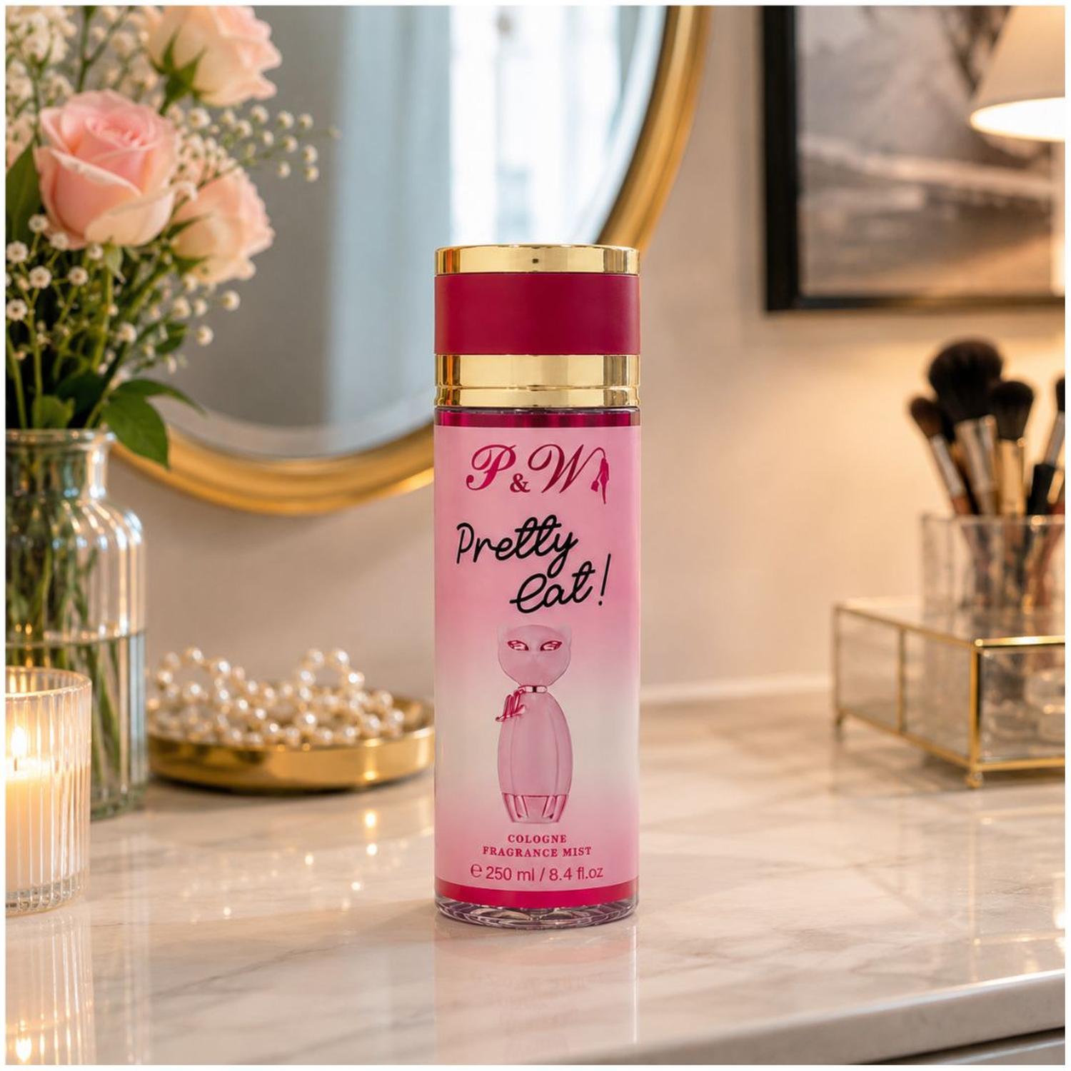 PERFUME MUJER 250ML COLONIA CORPORAL PRETTY CAT PYW FRAGANCIA DULCE Y FRESCA - 3