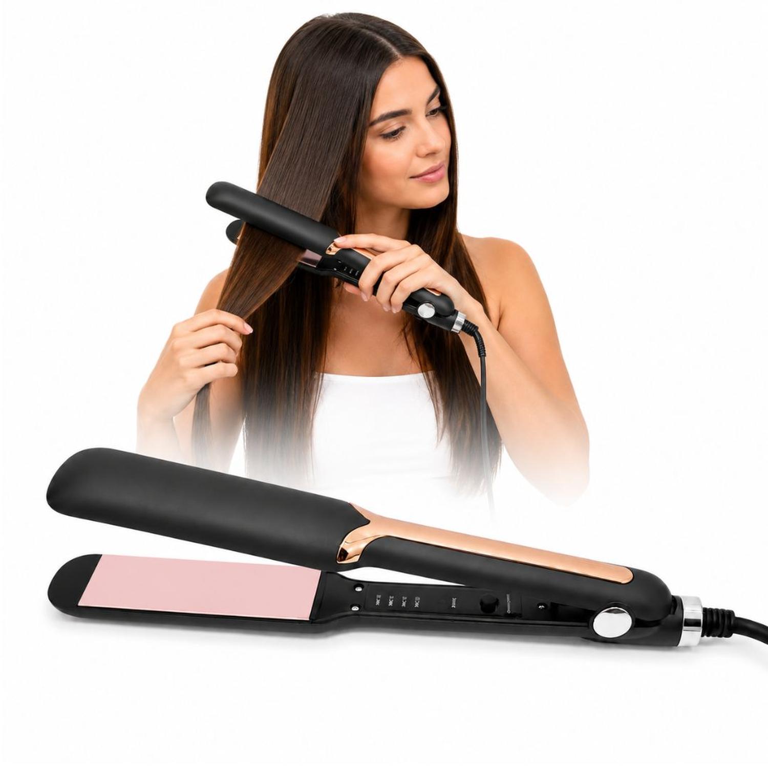 PLANCHA DE PELO ALISADOR PROFESIONAL PARA CABELLO PTC HL2580 T° 160°C-220°C TAMAÑO M - 1