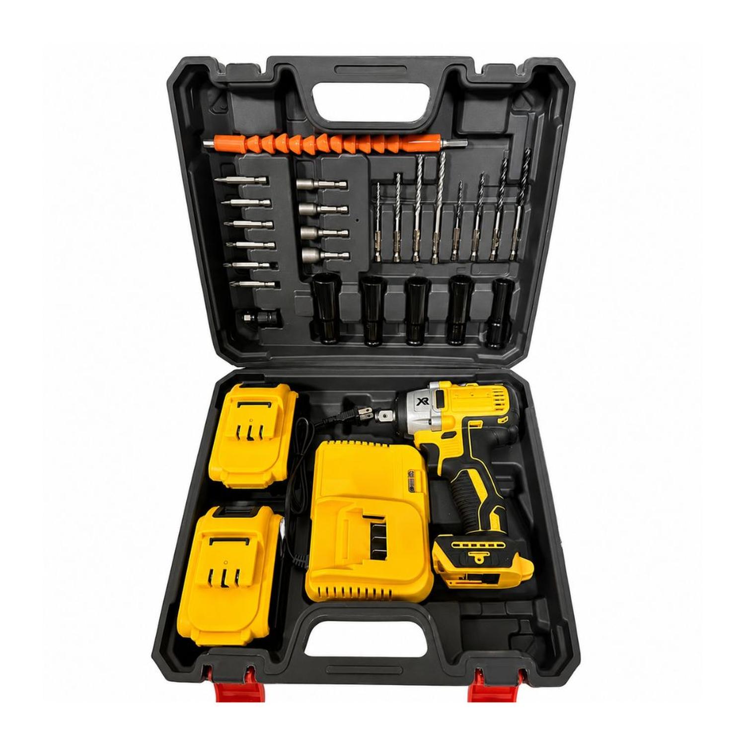 KIT LLAVE DE IMPACTO INALÁMBRICA 1/2' DOBLE BATERÍA 180V TALADRO ATORNILLADOR - 8