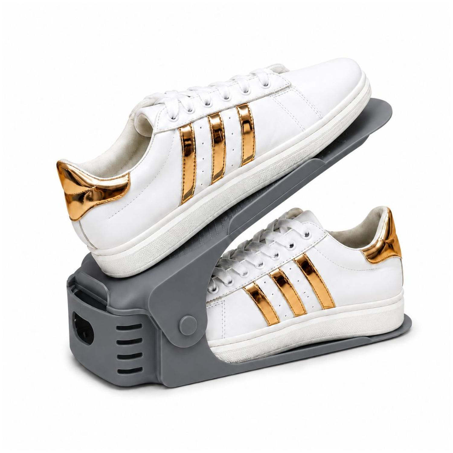 PACK X10 ORGANIZADORES DE ZAPATOS GRIS ALTURA AJUSTABLE PLEGABLE - 5
