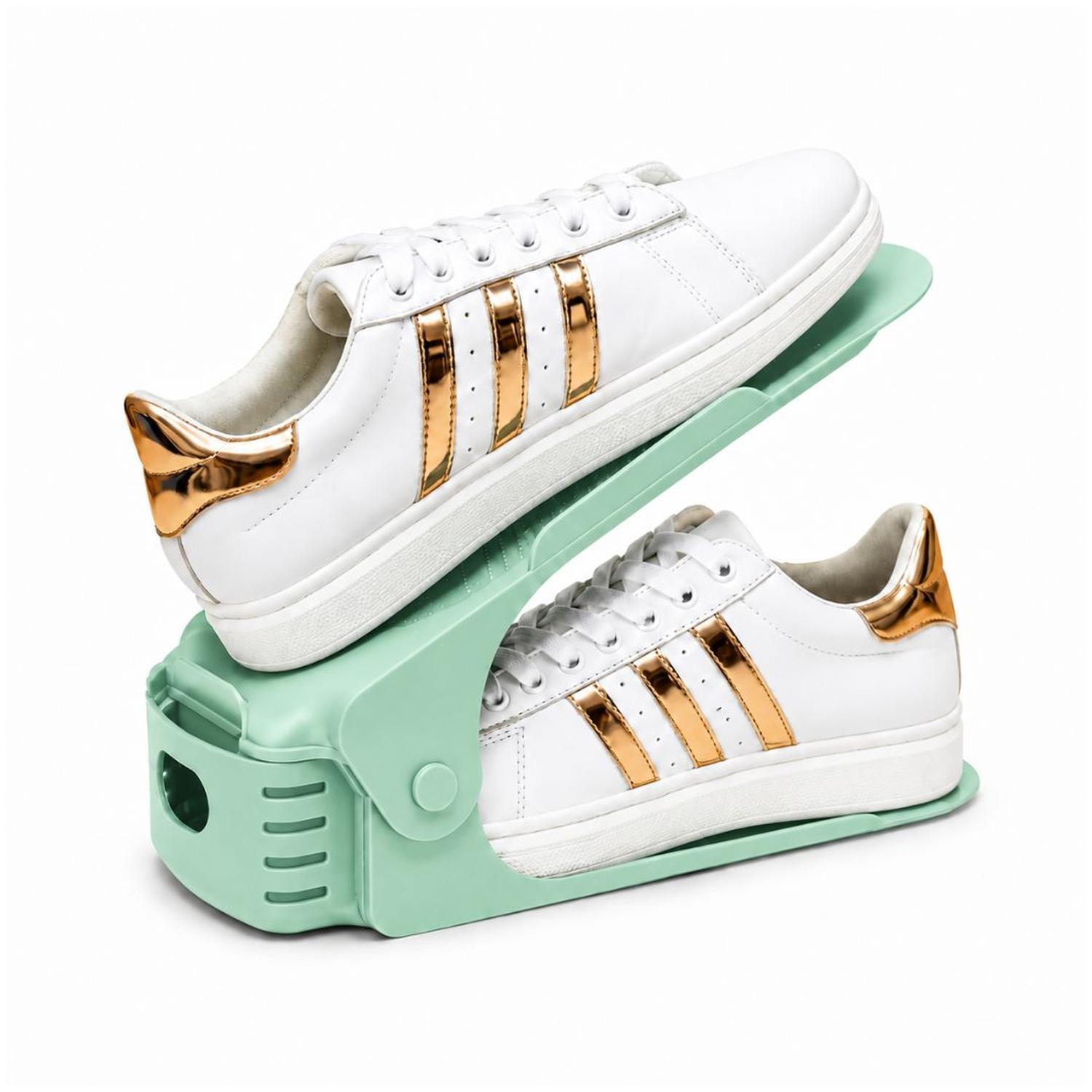 PACK X10 ORGANIZADORES DE ZAPATOS VERDE ALTURA AJUSTABLE PLEGABLE - 5