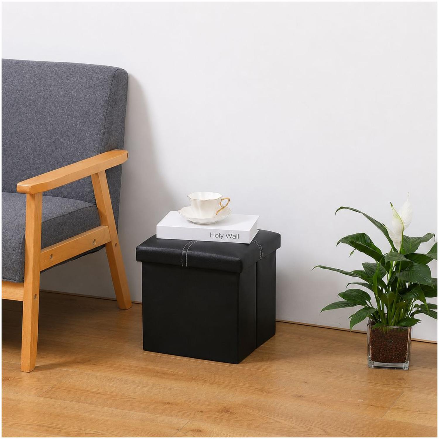 BANCO ORGANIZADOR MULTIFUNCIONAL PLEGABLE CON ALMACENAMIENTO Y ASIENTO ACOLCHADO - 4