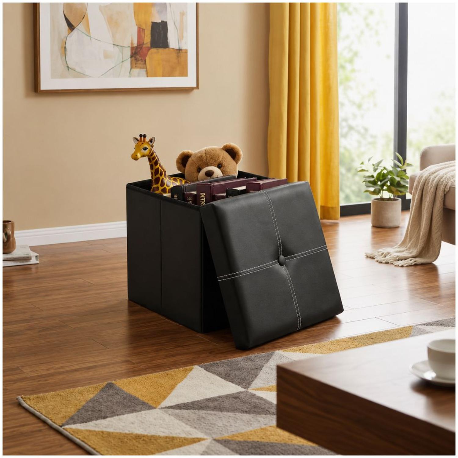 BANCO ORGANIZADOR MULTIFUNCIONAL PLEGABLE CON ALMACENAMIENTO Y ASIENTO ACOLCHADO - 5
