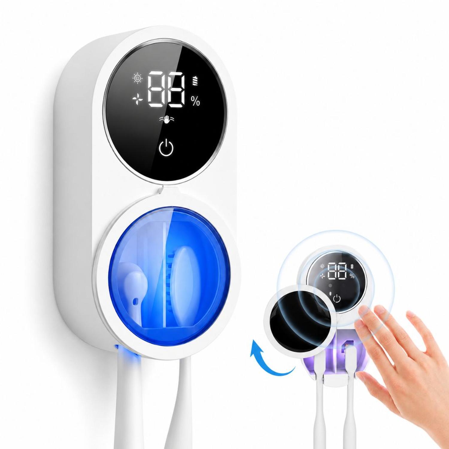 ESTERILIZADOR UV CEPILLOS DE DIENTES DENTAL INTELIGENTE PANTALLA DIGITAL SENSOR DE APERTURA - 1