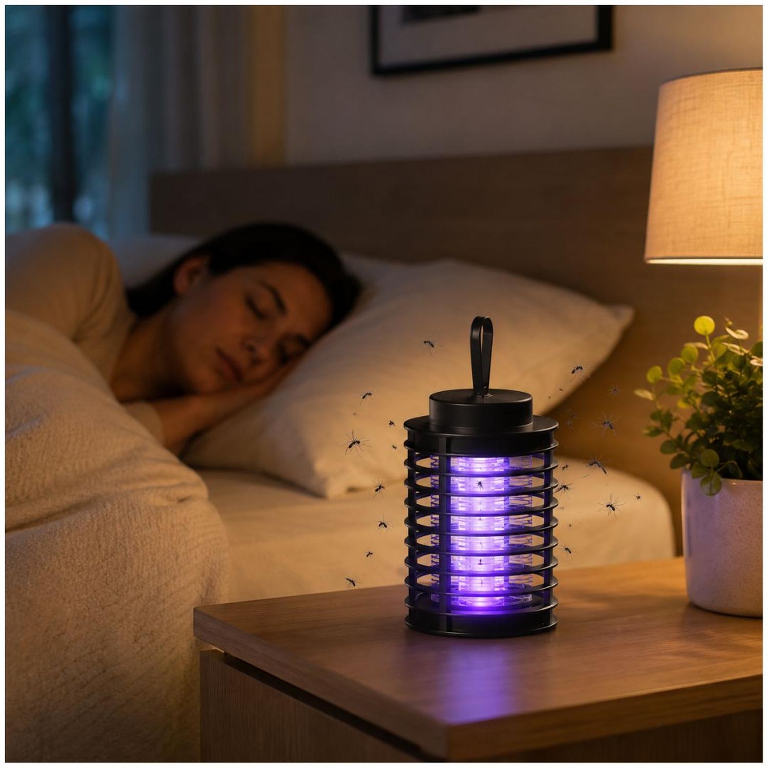 LÁMPARA MATA MOSQUITOS ELÉCTRICA LUZ UV INSECTOCUTOR ATRAPA ZANCUDOS 5W - 3