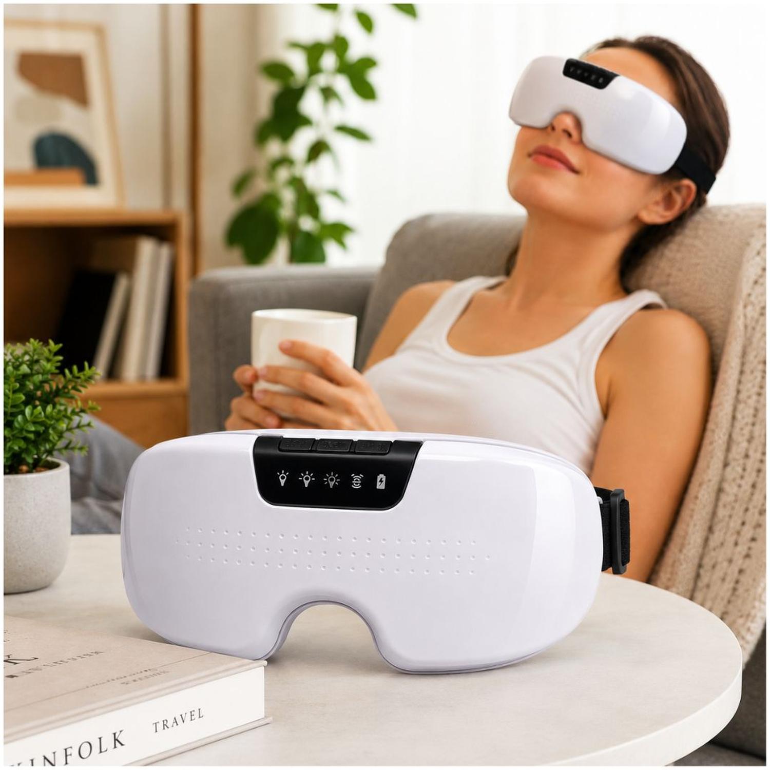 MASAJEADOR DE OJOS ELÉCTRICO INTELIGENTE RECARGABLE CON CALOR TERAPÉUTICO Y VIBRACIÓN - 2