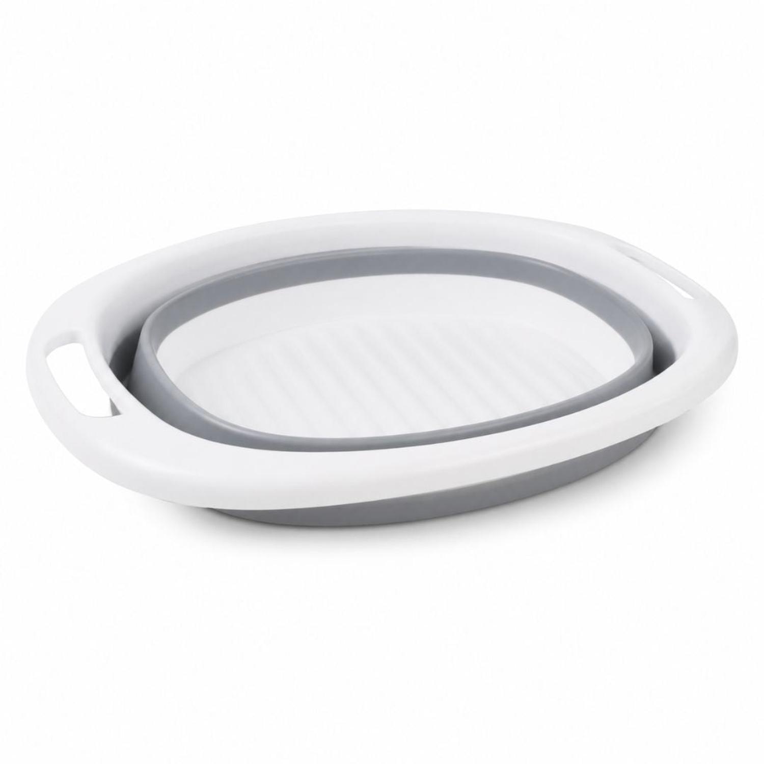 LAVADERO TINA PLEGABLE DE SILICONA MULTIFUNCIONAL PORTÁTIL CON ASAS GRIS OSCURO TAMAÑO M - 5
