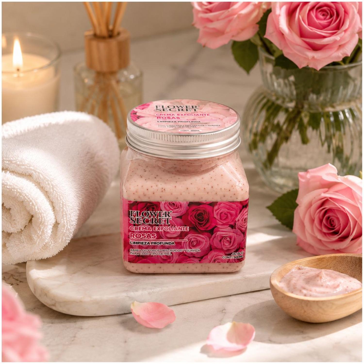 CREMA EXFOLIANTE CORPORAL JS16-D FLOWER SECRET ROSAS 300 ML - 3