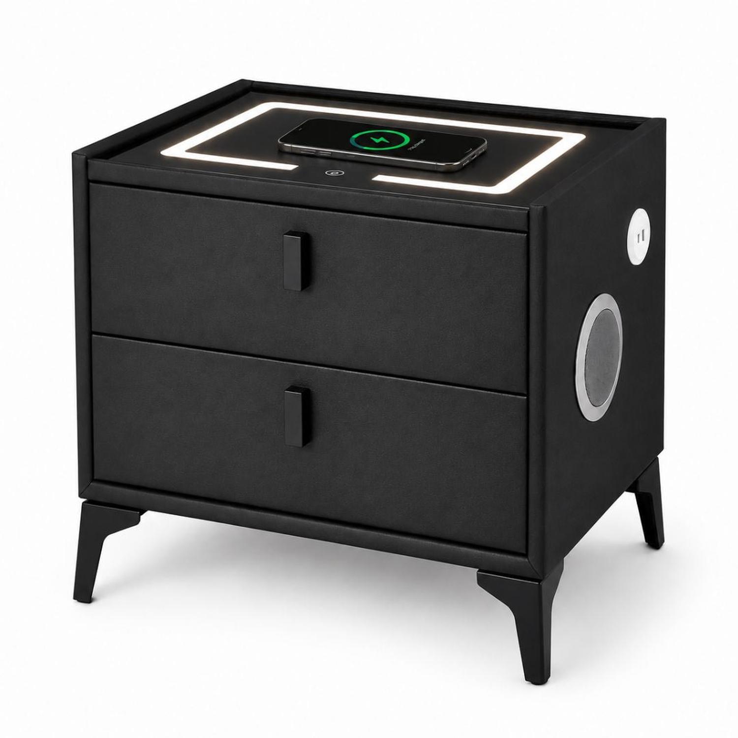 MESA DE NOCHE INTELIGENTE VELADOR SMART PARLANTE BLUETOOTH CARGADOR INALÁMBRICO - 3